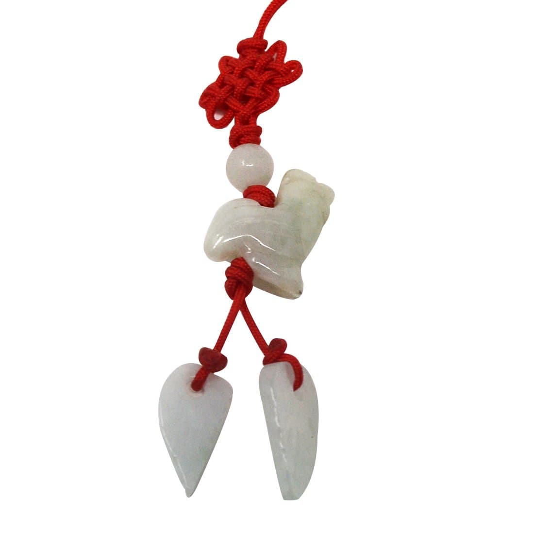 Fengshui 12 Animals Cell Phone Hanging Lucky Charm Hanging Handbag + One Free Red String Bracelet, ROOSTER, Jade