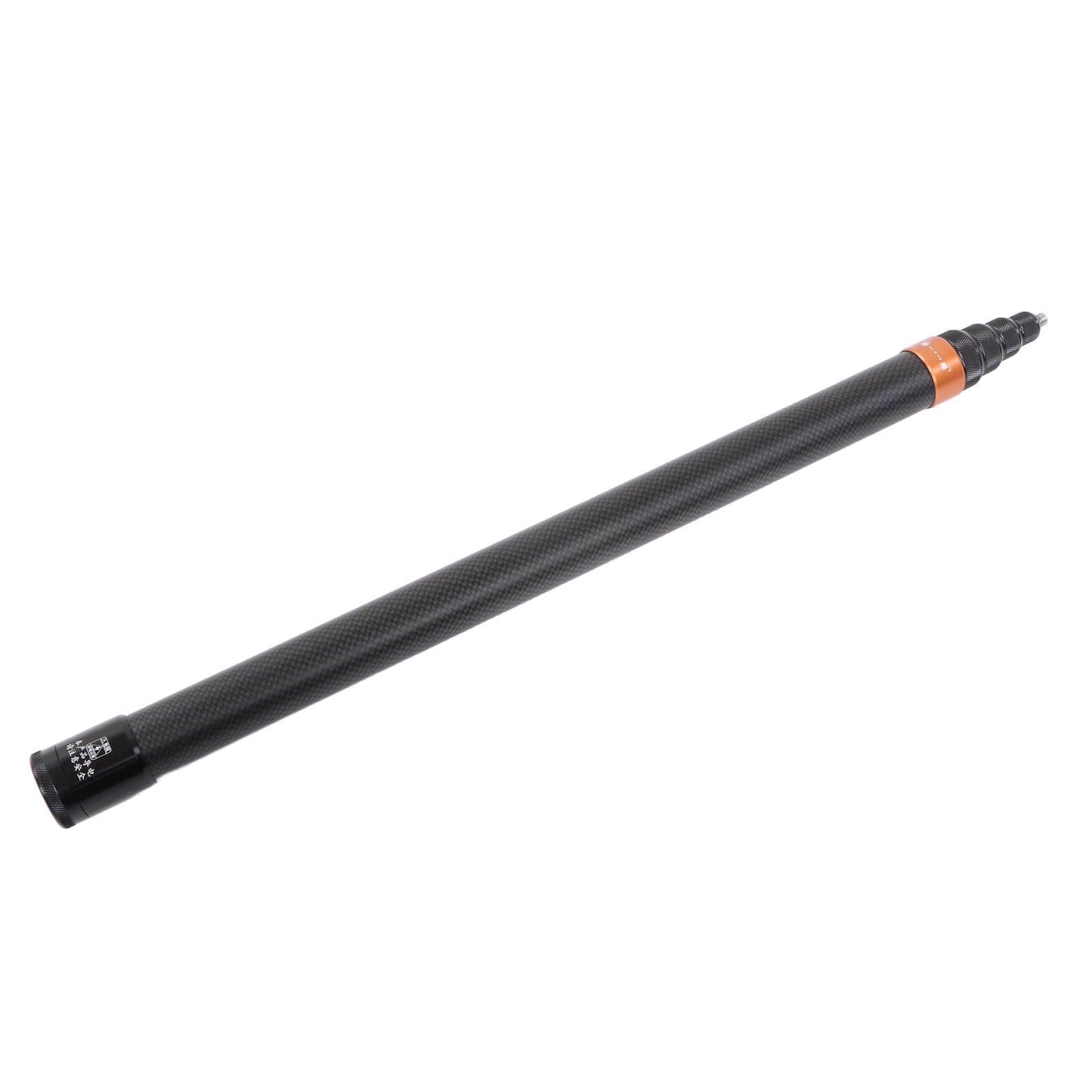 WALFRONT Carbon Fiber Selfie Stick for Cameras, Lightweight Extendable Hideable with Anti Slip Handle, 9 Adjustable Lengths 17-118in for Travel Photography Accessory for X3 ONE RS GO 2 (Orange)