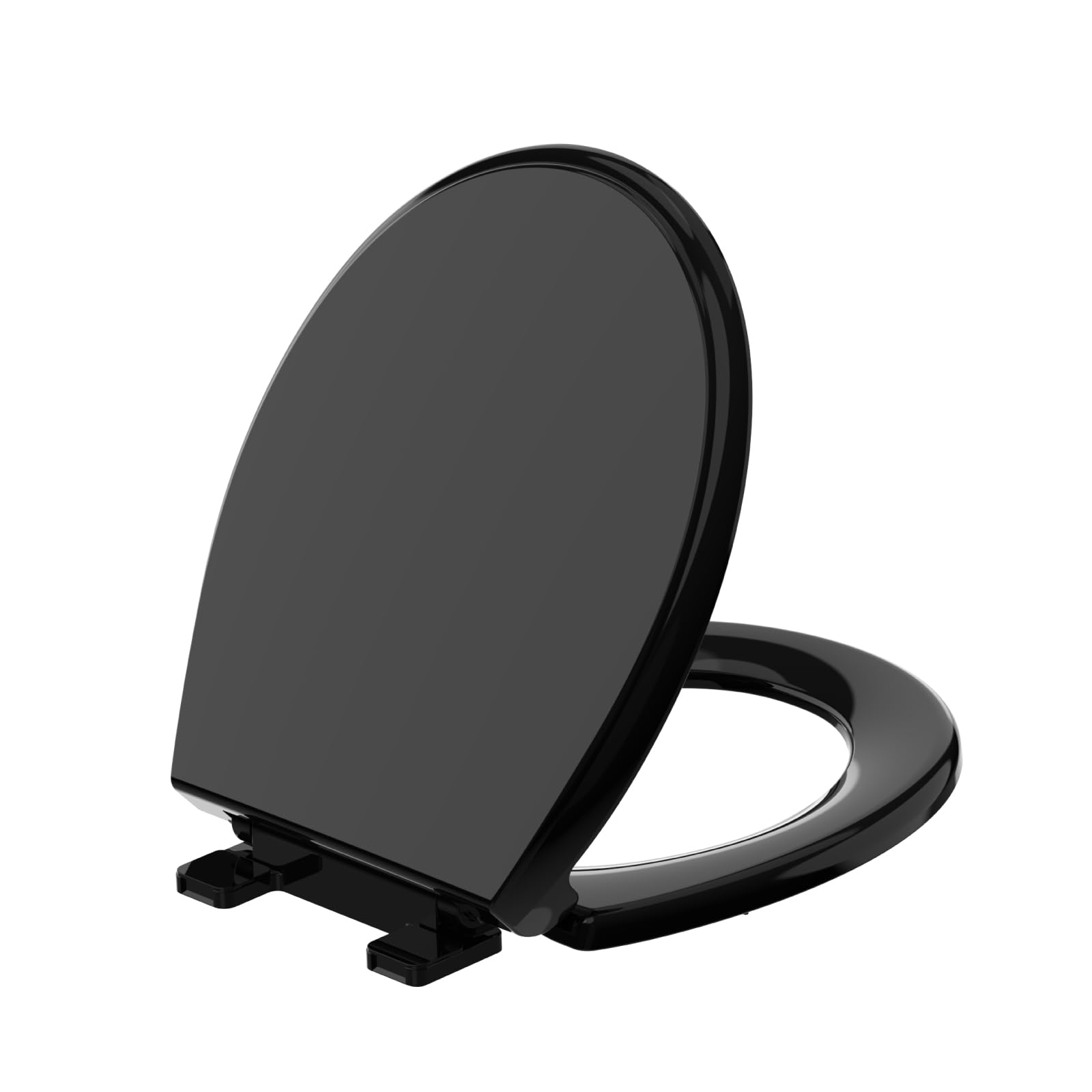 Black Round Toilet Seat,Soft Close,Easy Installation& Release, Easy to Clean,Fits for Standard Round with Premium PP Material Lid,B2B Available