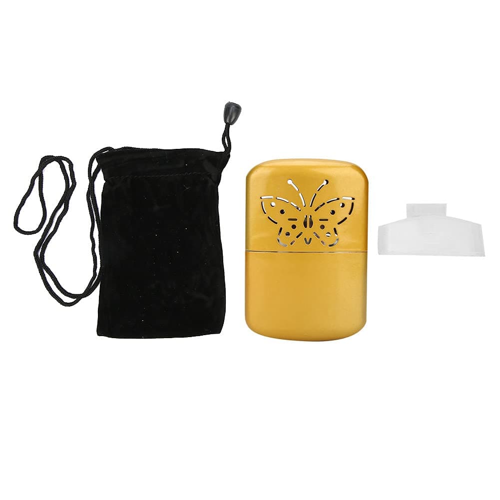 YUANKEECE Catalytic Heater, for Indoor Outdoor Use, Portable Flameless Heaters, Iron Construction, Low Fuel Consumption, Scent Oil Compatible, Compact Design for Camping, Home, Off (Gold)