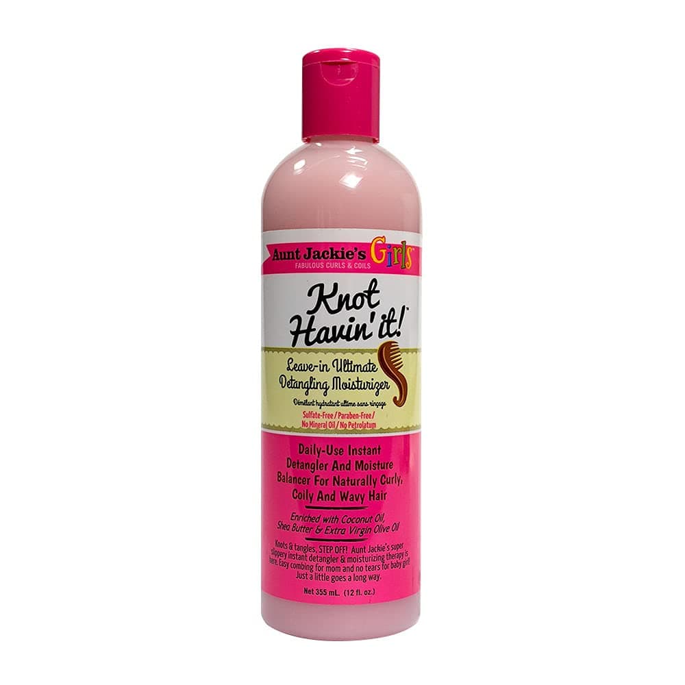 Aunt Jackie's Girls Knot Havin' It, Leave-in Ultimate Hair Detangler, For Daily Use for Naturally Curly Hair, 12 Ounce Bottle