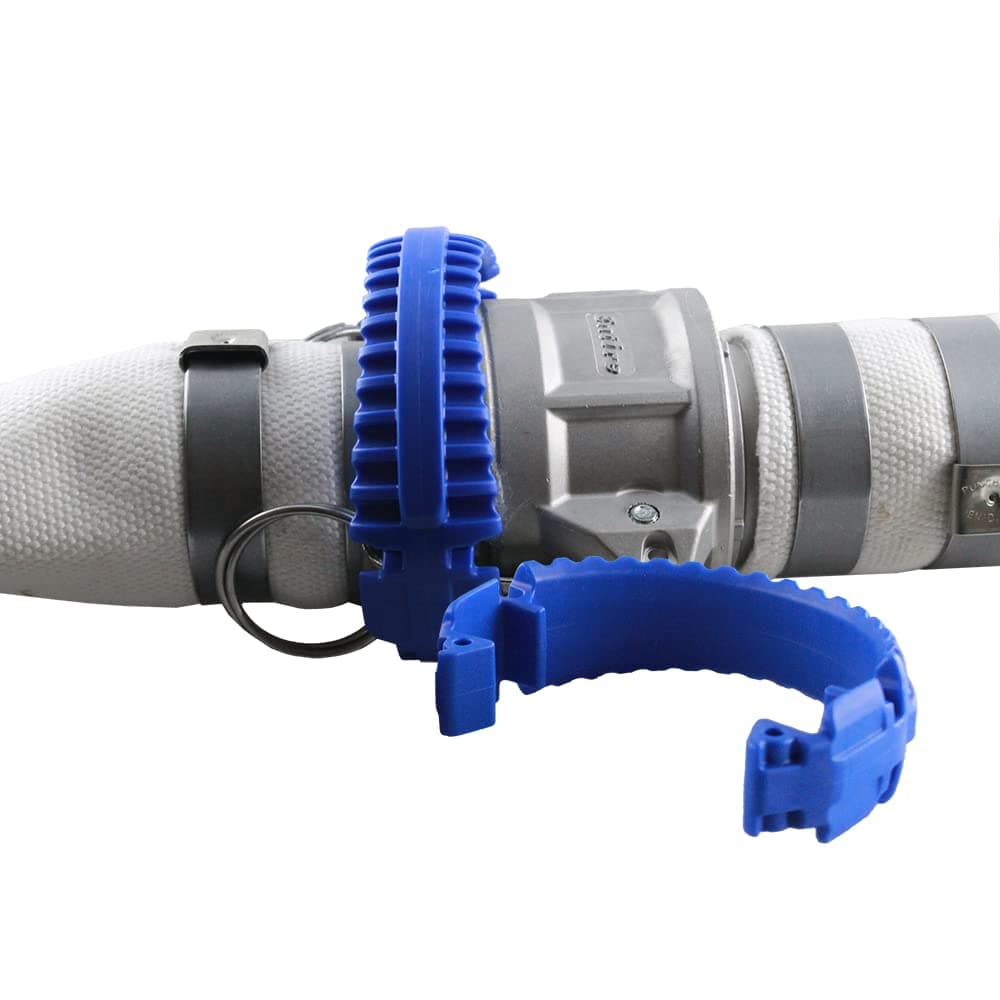 FireHoseDirect Camlock Safety Locks - Fits 2" Cam & Groove - Made in USA - Heavy Duty Plastic - Blue