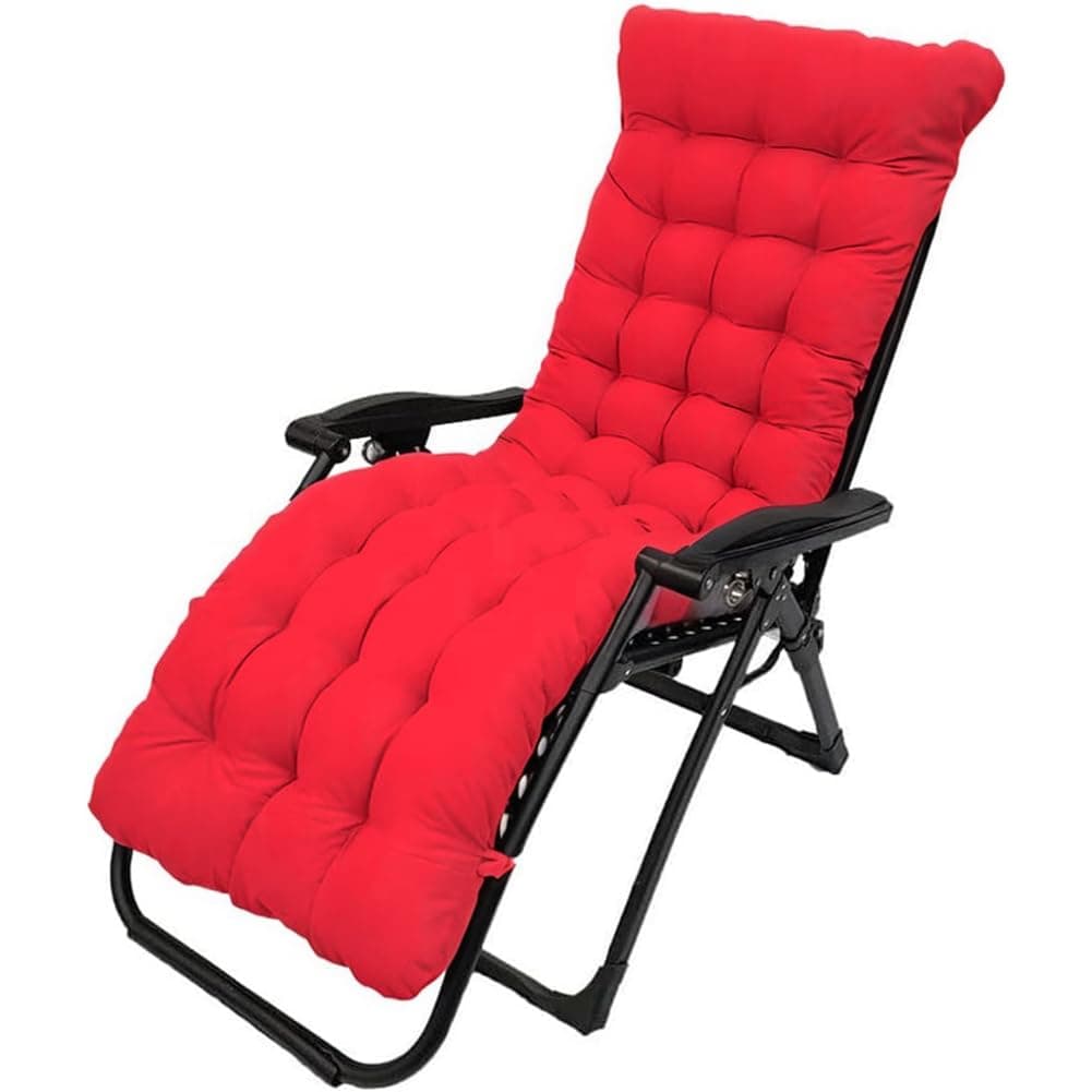 Pasrdqoyp Patio Chaise Lounger Cushion,61in Lounge Chair Recliners Chair Cushions,Thicker Padded Chaise Lounger Swing Bench Cushion for Outdoor Indoor Home Office (Red)