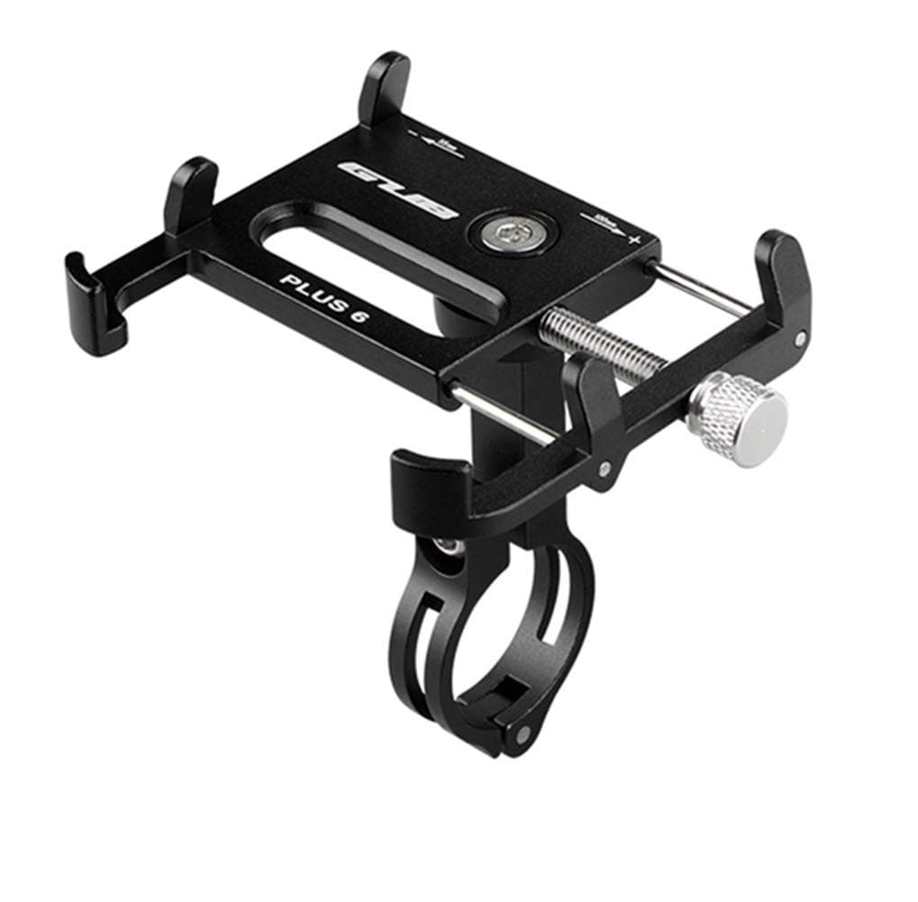 GUB Bicycle & Motorcycle Phone Mount - Aluminum Bike Phone Holder with 360°Rotation Adjustable Handlebar Phone Holder Compatible with iPhone Xs XR 8 Plus,Compatible with Samsung S9/S8 (PLUS6 Black)