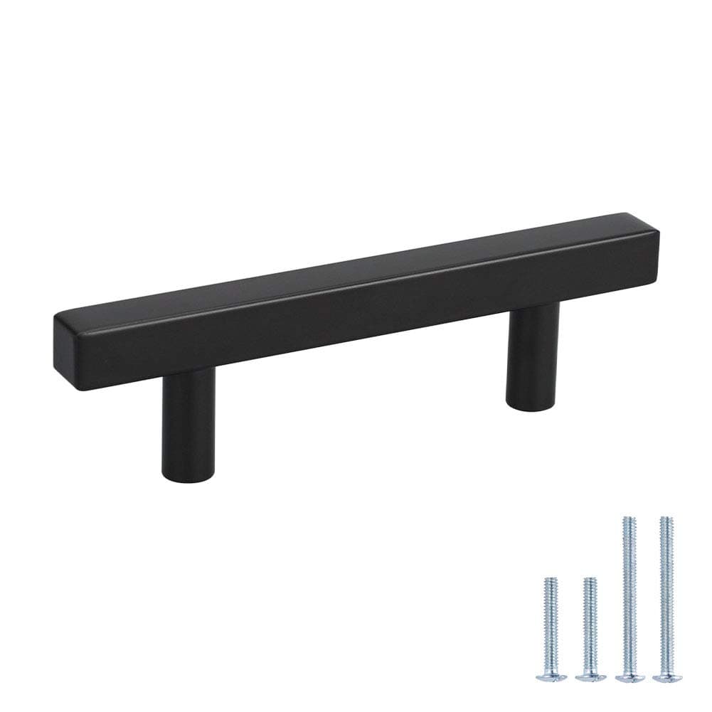 Peaha 3in Black Cabinet Hardware - 20 Pack Square Pulls and Knobs