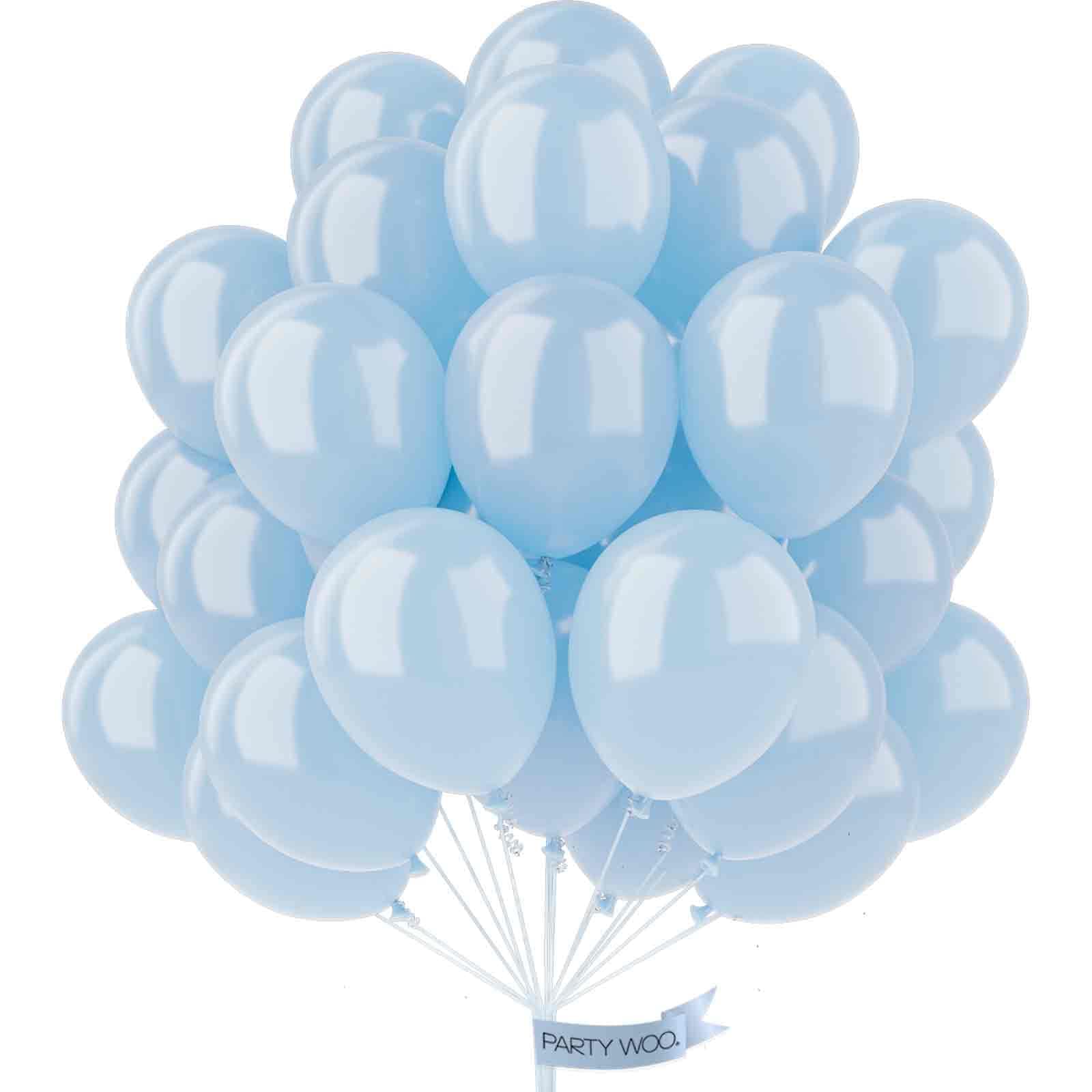 PartyWoo Sky Blue Balloons, 50 pcs 12 Inch Pearl Sky Blue Balloons, Blue Balloons for Balloon Garland or Balloon Arch as Party Decorations, Birthday Decorations, Baby Shower Decorations, Blue-Z22