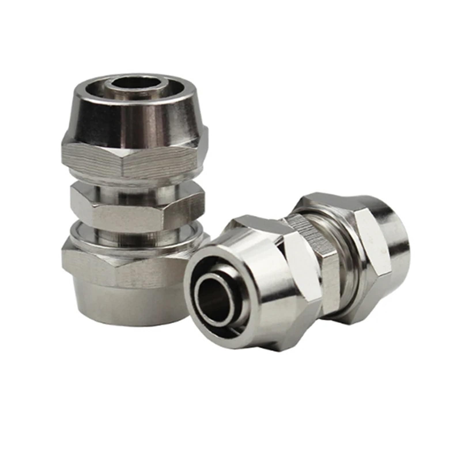 Lock Nut Straight Type PU PG 4MM 6 8 10 12 14 16MM Push in Fittings Pneumatic for Air Pipe Qucik Connector 1Pcs(6MM to 8MM)