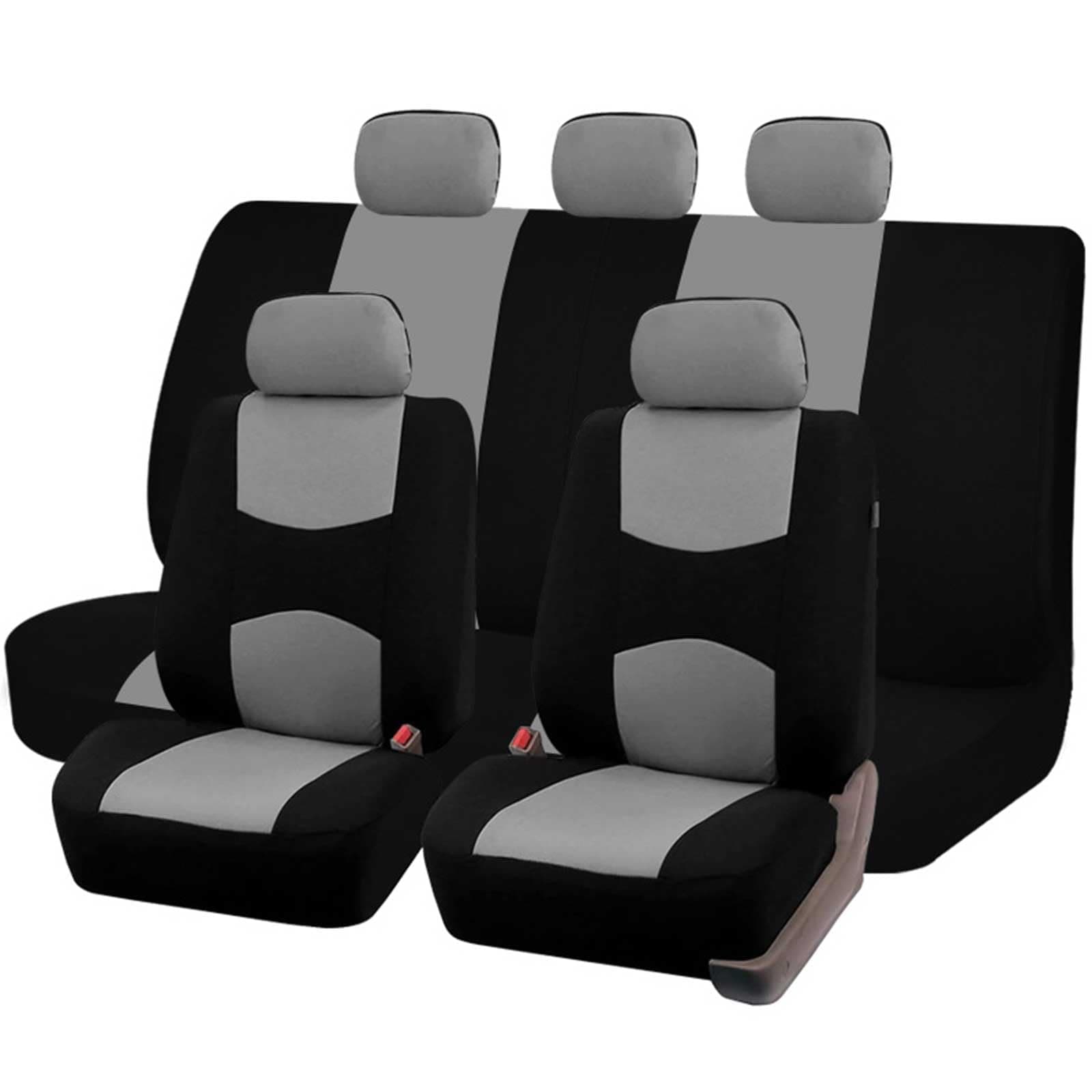 WXEXUDIN Car Cover Seats For VW New Beetle Hatchback (9C) 2005-2010,Full Set Seat Protectors 5-seater Front Rear Cushion Cover Seats Waterproof Auto Interior Accessories,Grey