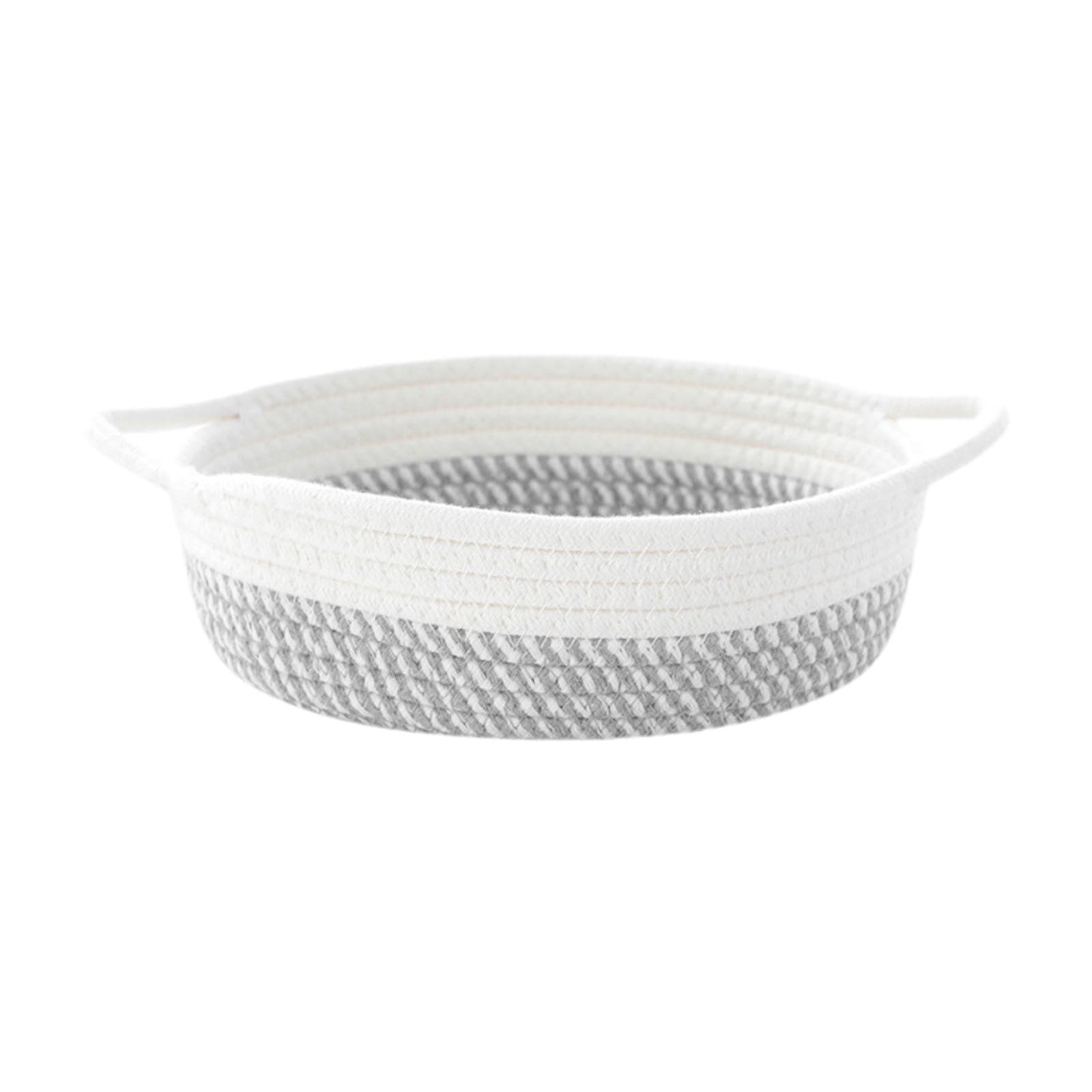 Yajuyi Cotton Rope Basket, Sturdy Storage Organizer, Nordic Style, Baby Gift Basket for Nursery Diaper Snacks Toy, Gray White