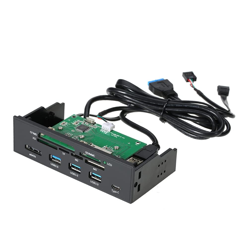 Docooler Sunshine-tipway STW 5.25 inches Internal Card Reader Media Multi-Function Dashboard PC Front Panel Type-C USB 3.1 USB 3.0 Support CF MD XD MMC TF M2 MS