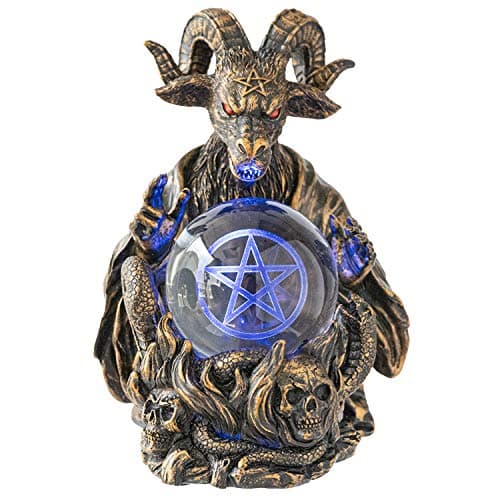 Pacific Giftware Baphomet Sabbatic Goat of Mendes with 3D LED Gazing Ball Statue