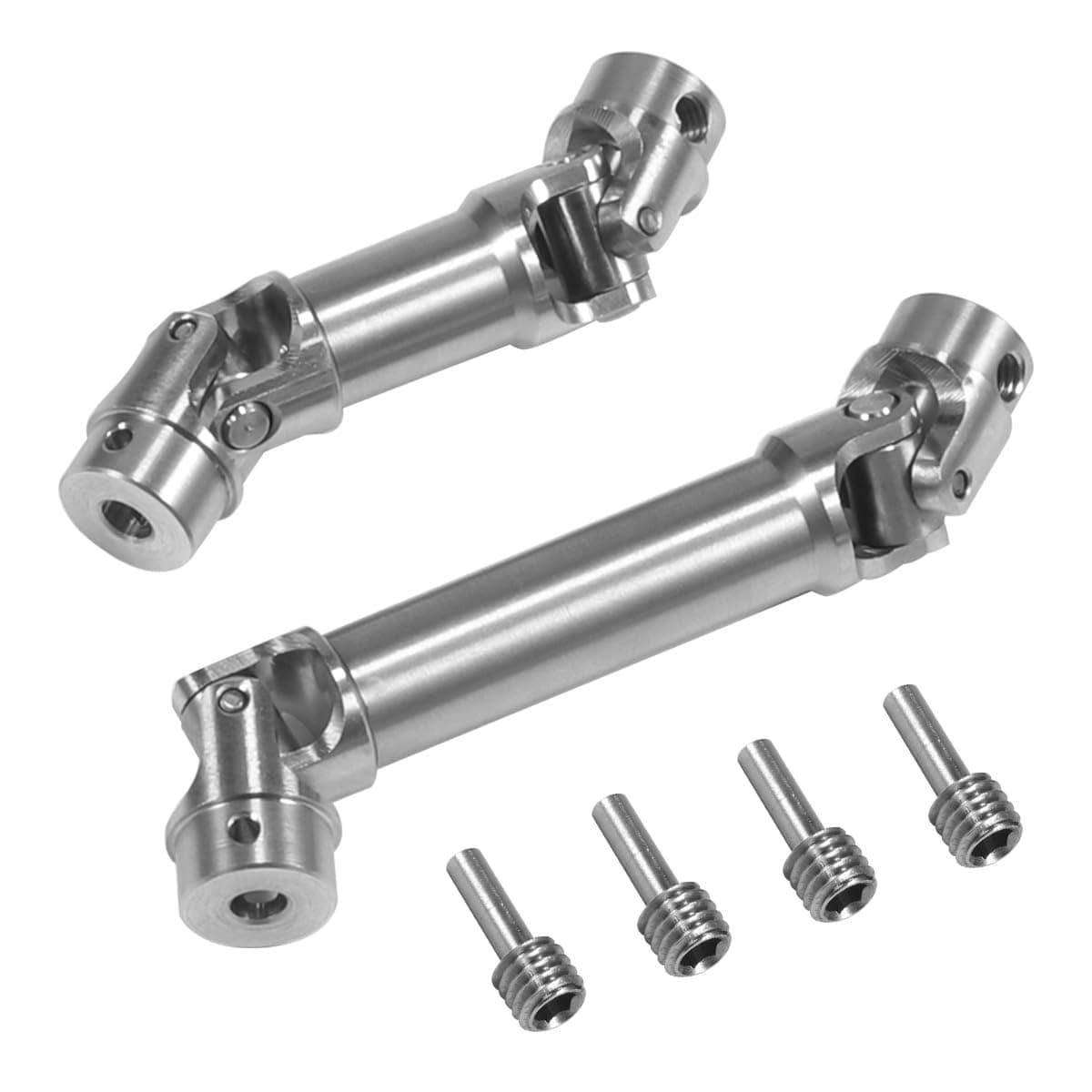 Stainless Steel Drive Shaft 39-45mm 54.5mm-62mm Driveshaft 2PCS for 1/18 RC Crawler Car TRX4M Bronco Upgrade Parts (Silver)