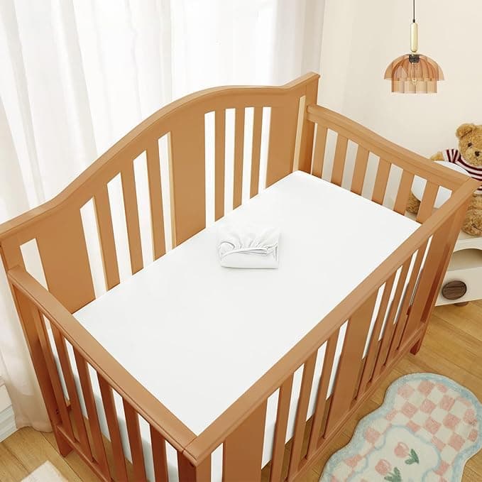 Pack of 2 Baby Crib Fitted Sheet for Boys & Girls 100% Microfiber Mini Crib Size (24" x 38") + 5" Inch Deep Pocket Toddler Crib Bed Sheets, Soft & Cozy - White Solid