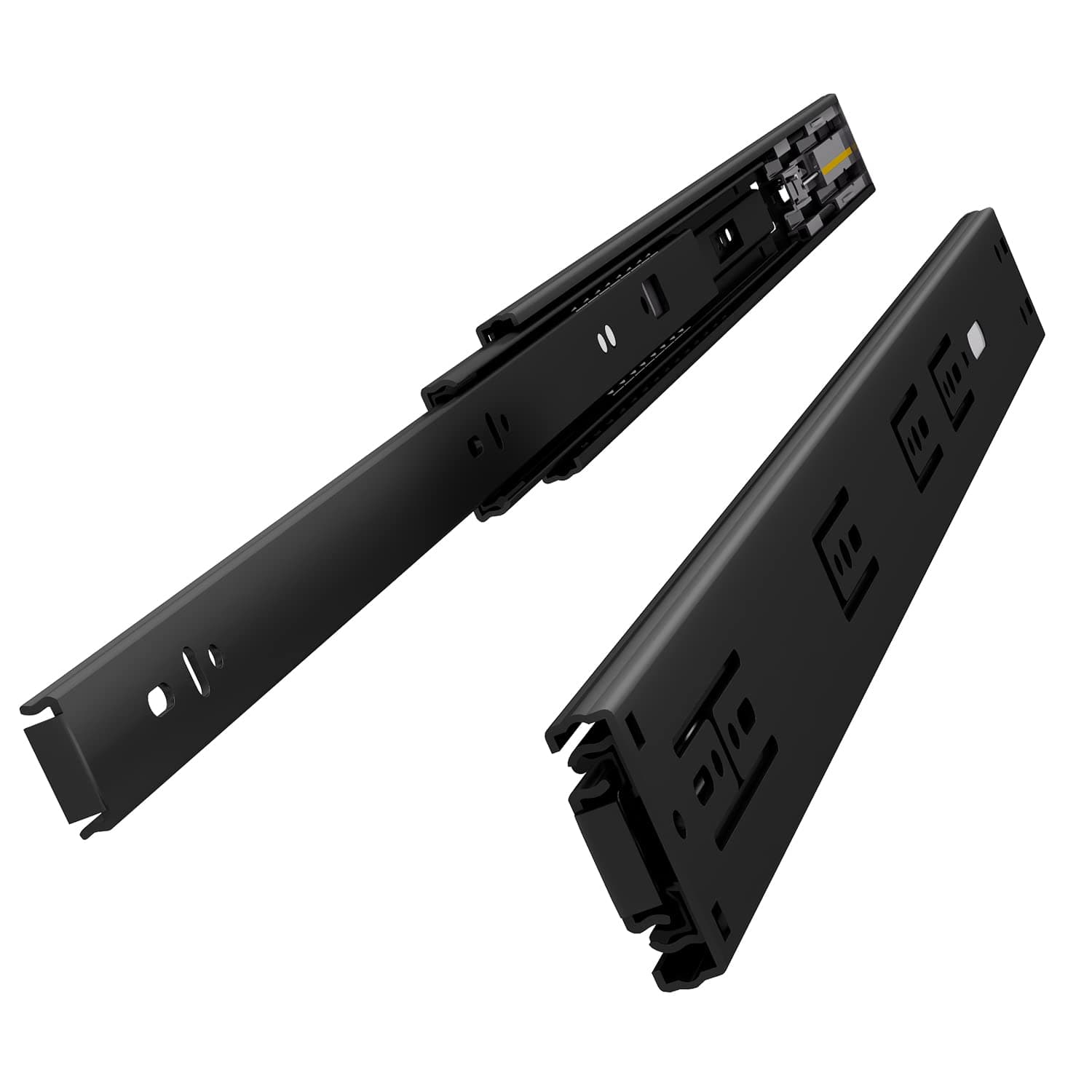 VADANIA 14" Ball Bearing Drawer Slides Soft Close #K45, 3 Folds Full Extension, Side-Mount, Black, Heavy Duty 100lb Load Capacity, 1-Pair (2 Pieces)