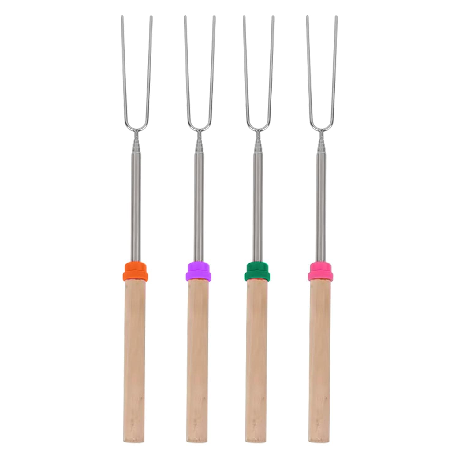 Marshmallow Roasting Sticks Smores Kit Telescoping Long 31 to 81cm Smores Sticks Hot Dog Fork Barbecue Forks for Grilling Campfire Camping BBQ 4 Pack