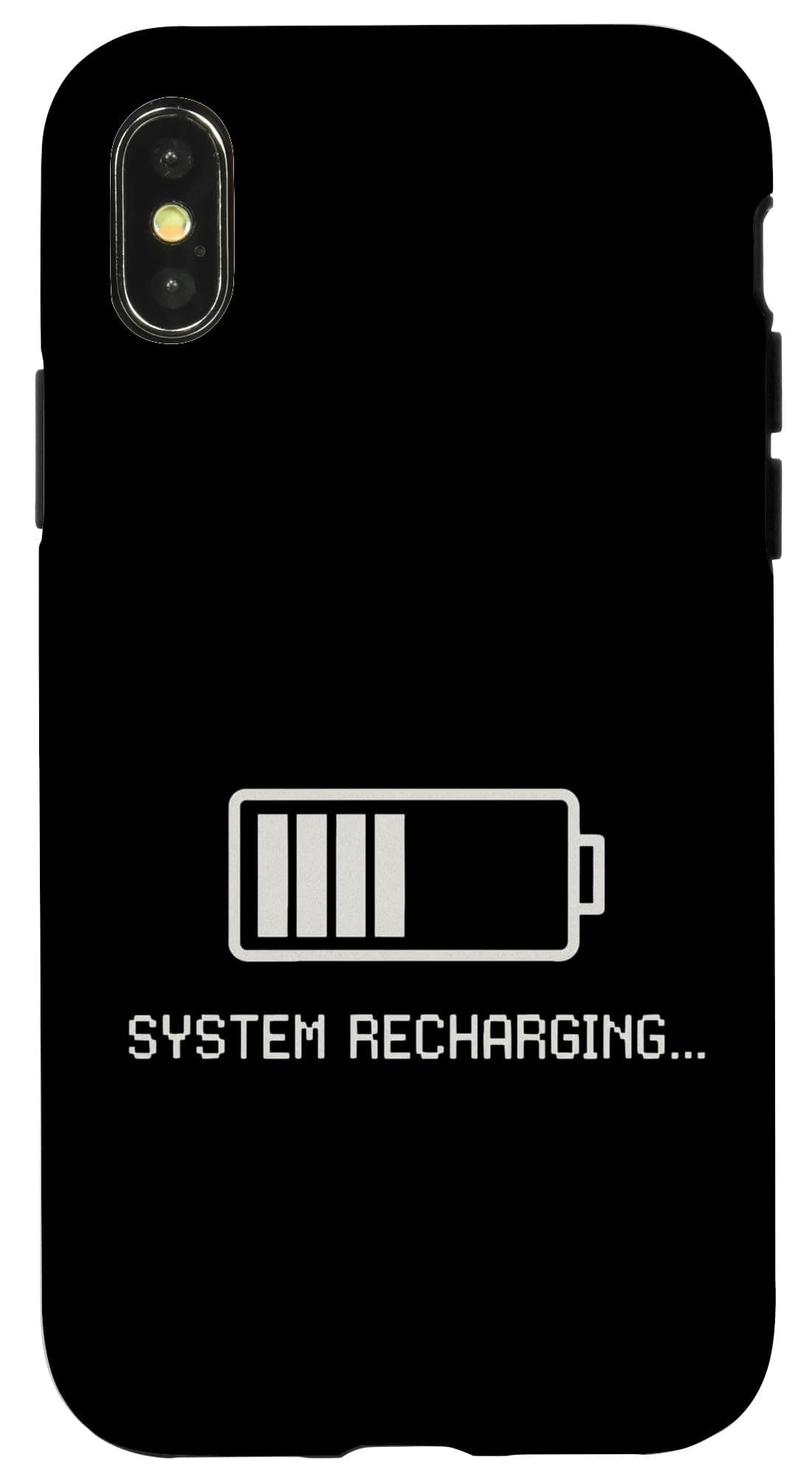 System Recharging Energy Battery Humor Case for iPhone X/XS