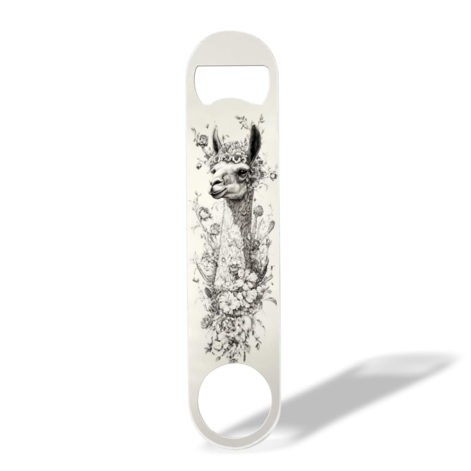 Bartender Bottle Openers,Alpaca Cactus Llama Flower Floral print Speed Openers, Stainless Steel Beer Bottle Opener for Kitchen, Bar, Restaurant 7 inch-1pack