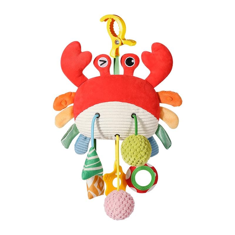 Car Seat Toys for Babies 0–12 Months – Hanging Baby Activity Toy for Car Seat, Stroller, Crib & Gym – Infant Plush Rattle with Mirror, Crinkle, Clip-On for Boys & Girls