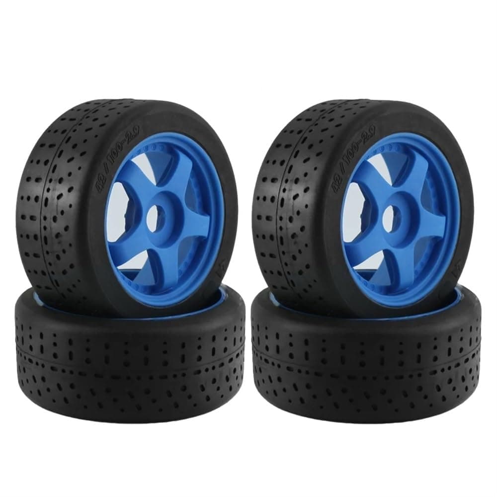 4pcs 5-Spoke 100x42mm 42/100 Tire Tyre 17mm Wheel Hex for Arrma 1/7 Infraction Felony Limitless RC Car Upgrade Parts (Color : Blue)