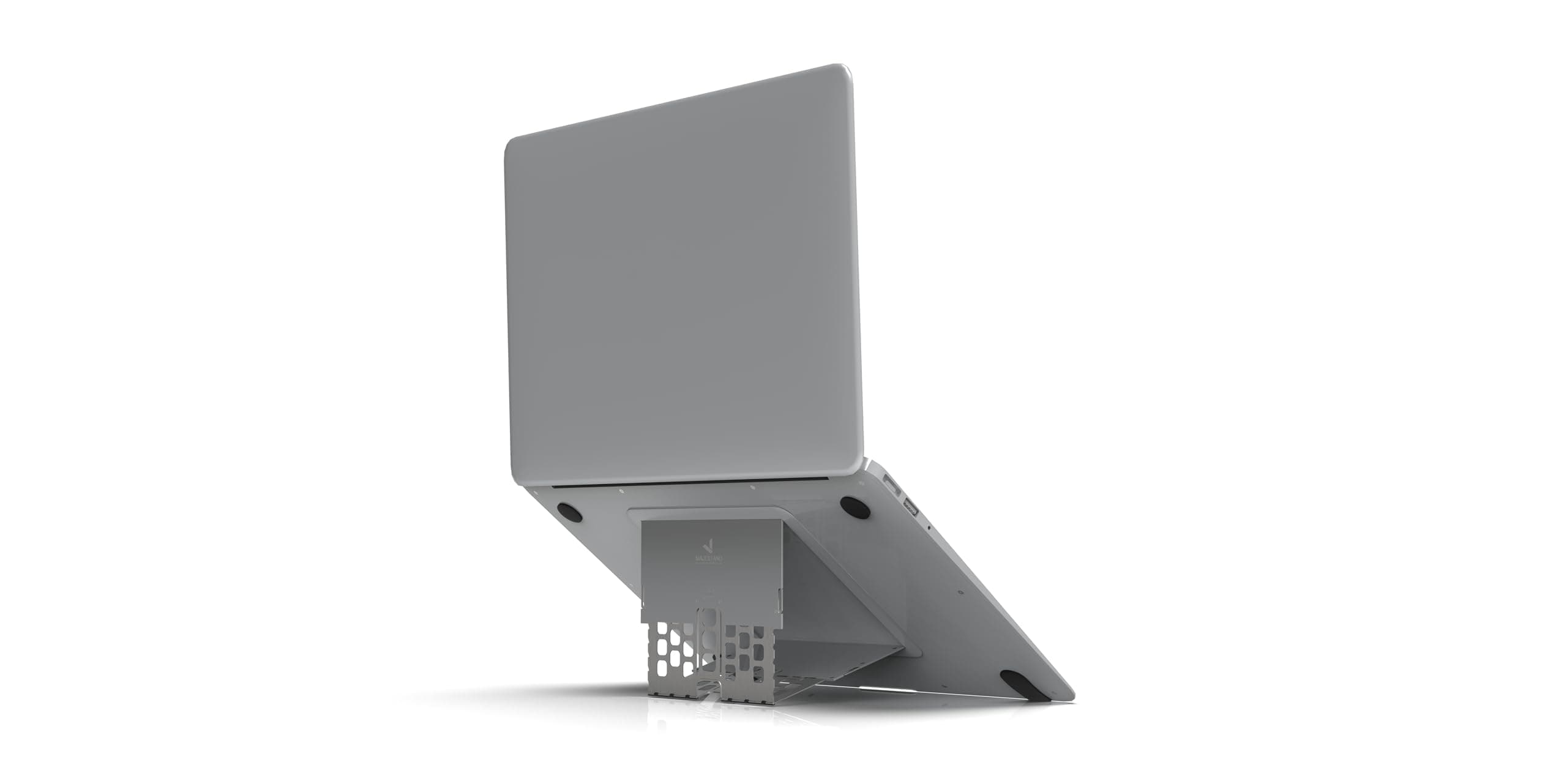 MAJEXTAND Paper-Thin MacBook Stand, Laptop Riser, Slim Portable Ergonomic Ventilated Stand, 6 Adjustable Heights from 2.1" to 3.6", Compatible with Laptops Up to 18”, US Patented (Space Gray)