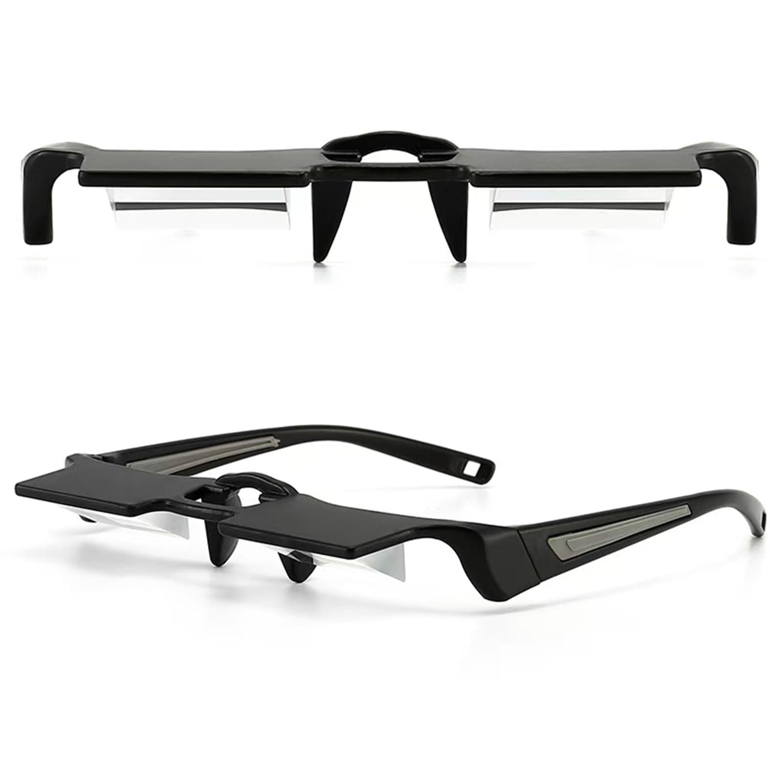 BywoBywo Lazy Glasses Horizontal Reading Glasses 90 Degree Glasses for Lying down Reading, Prism Glasses for Reading In Bed Grey