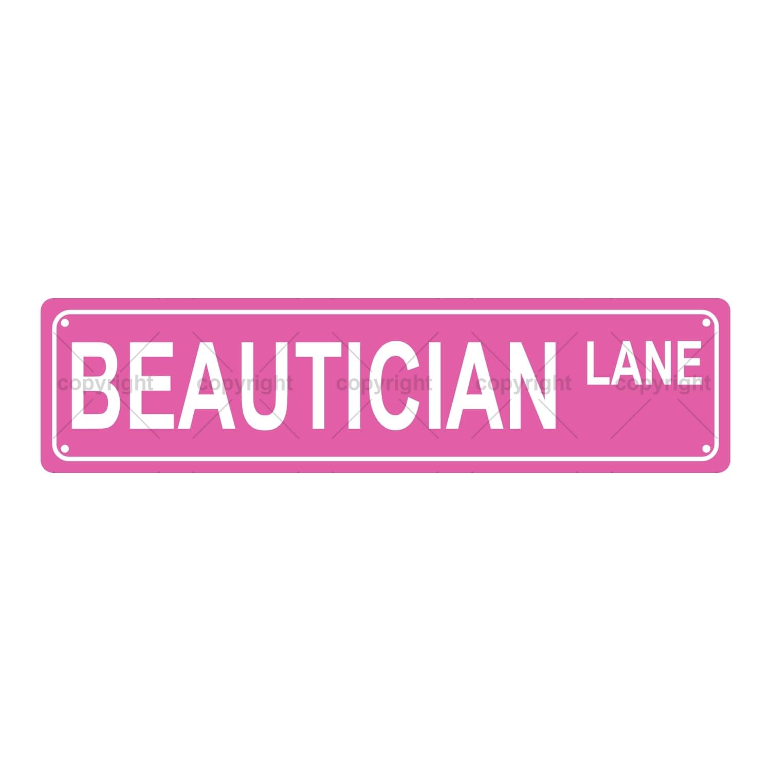 BEAUTICIAN LANE OCCUPATION Metal Tin Street Sign Bar Cafe Garage Cave Home Room Wall Bathroom Farmhouse Garden Porch Patio Decor, 16 x 4 Inch