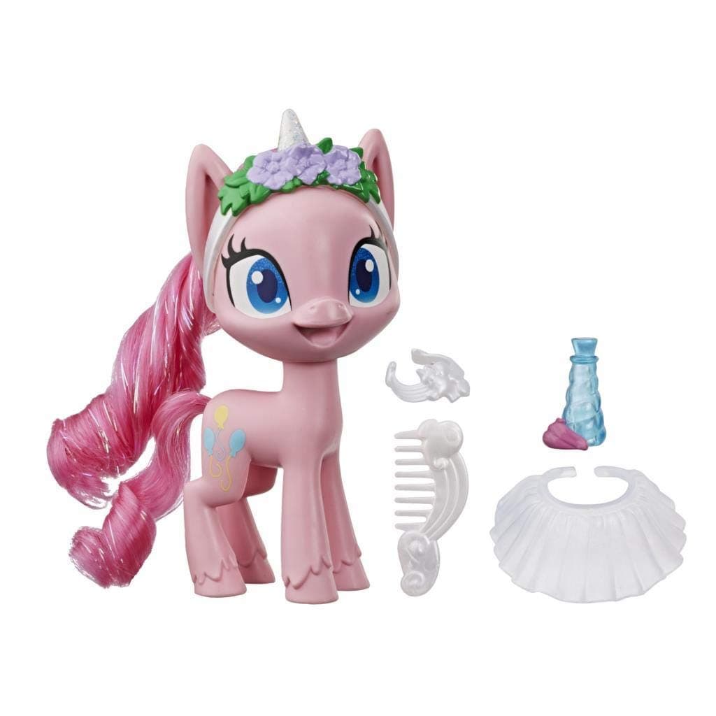 My Little Pony Pinkie Pie Potion Dress Up Figure - 5-Inch Pink Pony Toy with Dress-Up Fashion Accessories, Brushable Hair and Comb