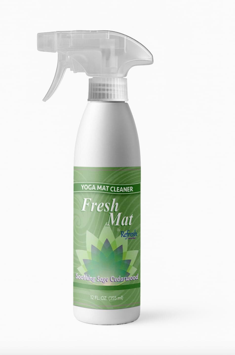 Fresh Mat Yoga Mat Cleaner Spray - Natural Deodorizing Cleaner for Yoga Mats & Fitness Equipment - No-Rinse, Residue-Free Formula with Witch Hazel & Essential Oil, Soothing Sage Cedarwood (12 fl oz).