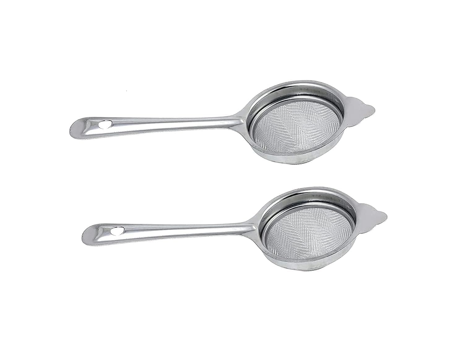 Brunchy Stainless Steel Tea Strainer Steel Chai Chhalni - Tea Infuser Chalni & Coffee Strainer - Durable Tea Filter Stainless Steel for Perfect Brewing and Easy Cleaning (2, Silver)