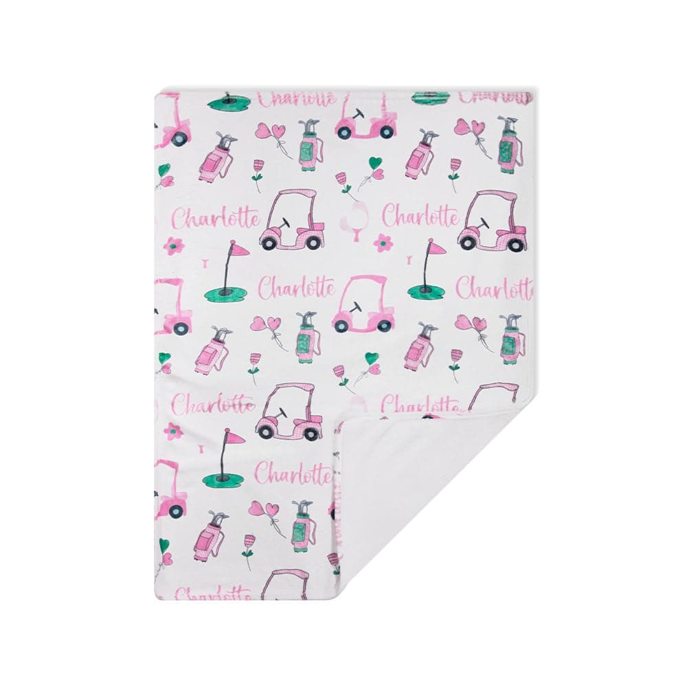 idooodle Personalized Golf Baby Blanket Custom Name Skin-Friendly Baby Swaddle Blanket Gift for Baby