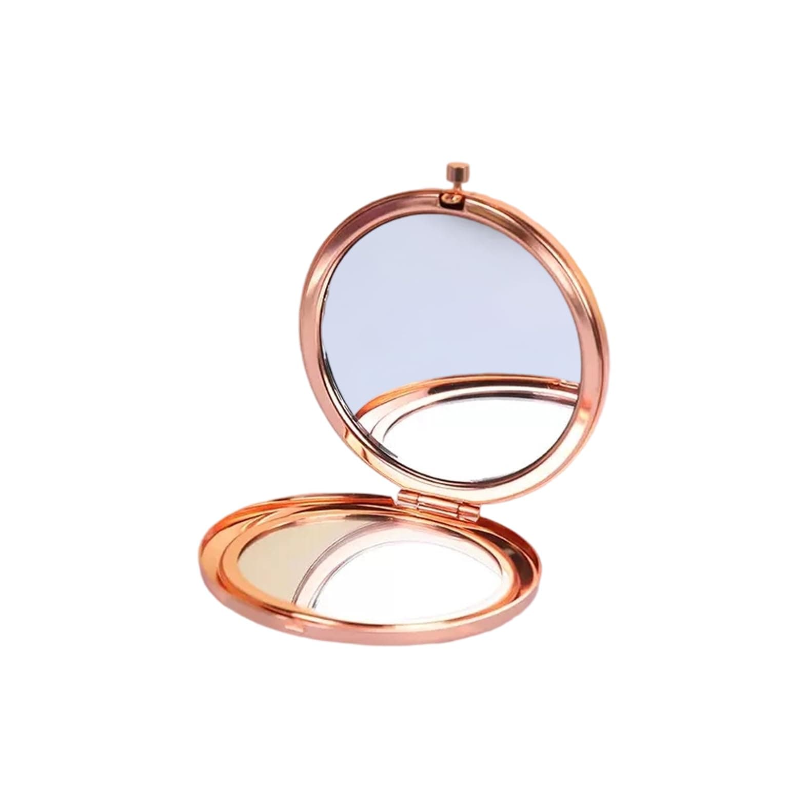 Yucenora Rose Golden Compact Mirror for Purse, Double-Sided 1X/2X Magnifying, Portable Travel Makeup Mirror, Folding Mini Pocket Mirrors(Rose Gold)