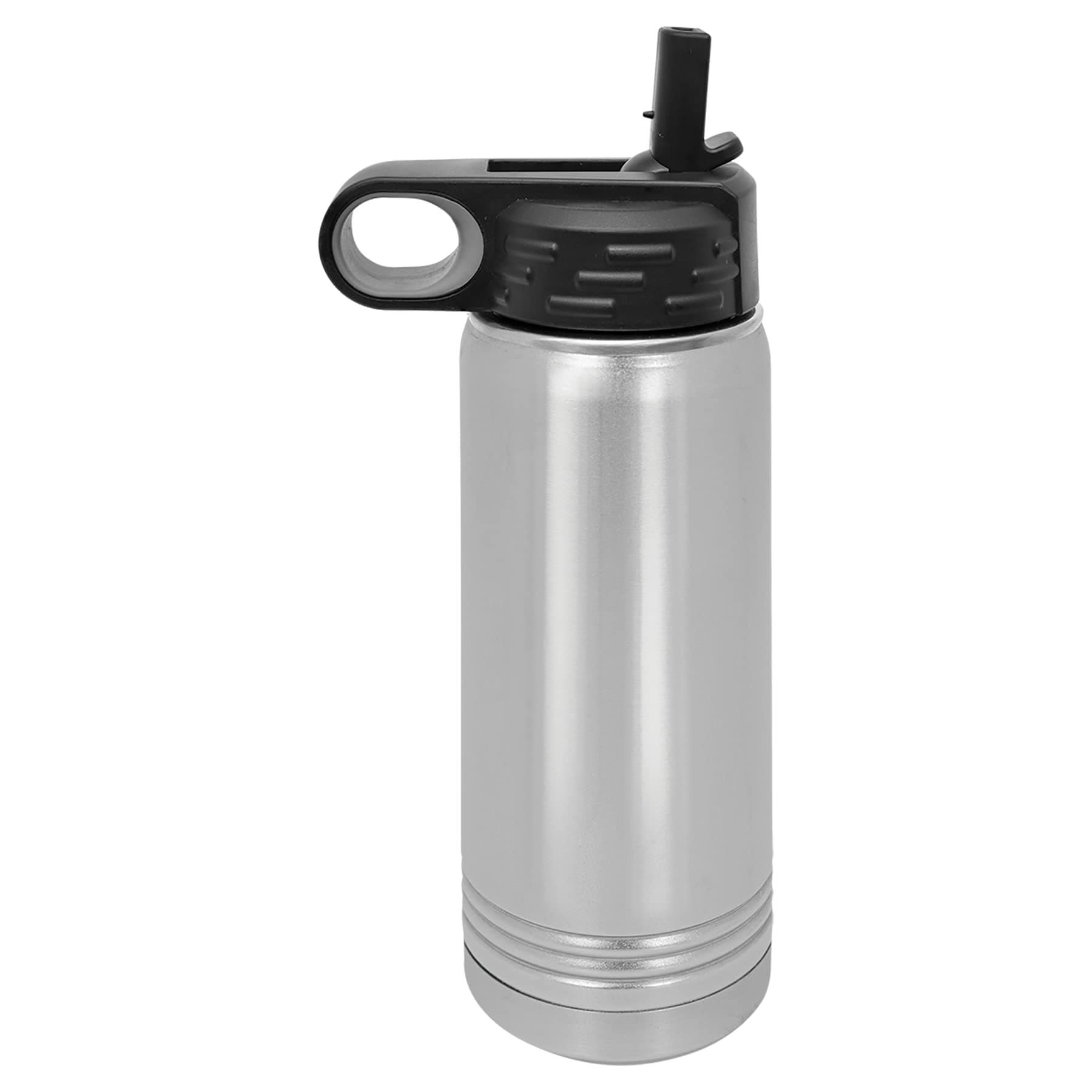 Polar Camel 20 oz Stainless Steel Water Bottle with Flip Top Lid and Straw (Stainless Steel)