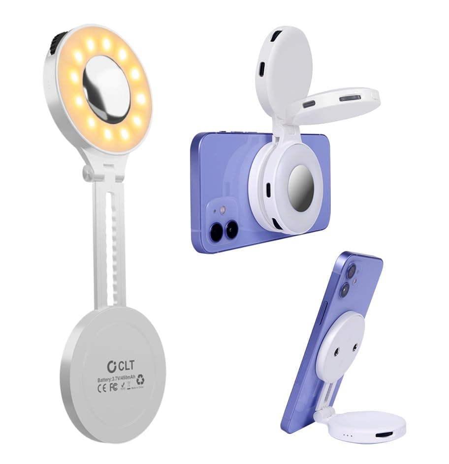 Magnetic LED Selfie Light Portable Fill Light with Sticky Ring Mount for Phones, Ideal for Selfies, Photography, TikTok Videos, Zoom Meetings, and Video Conferencing