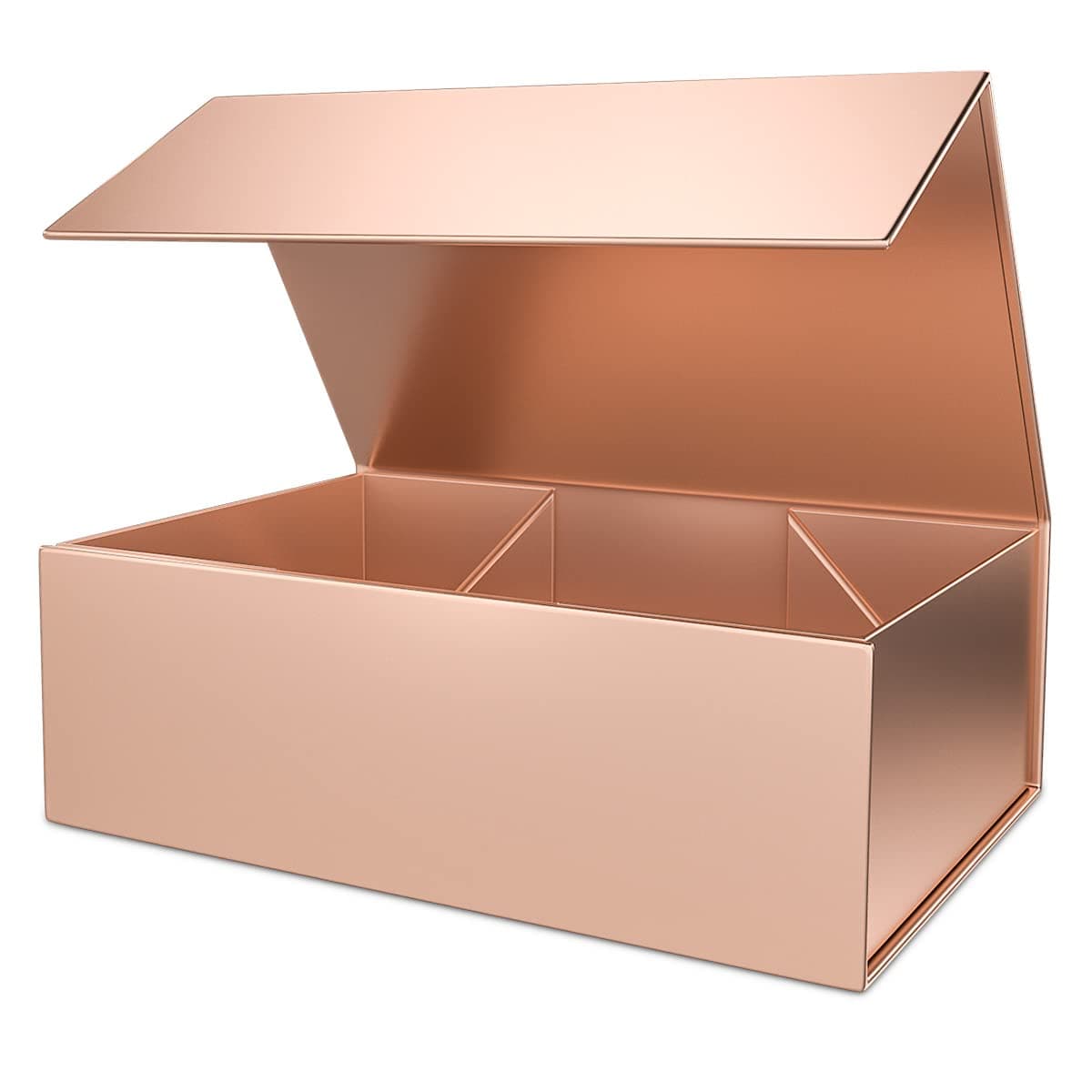 Gift Box 12" x 6" x 4" With Magnetic Closure Lid for Presents, Bridesmaid Gifts, Birthdays - Luxury Gift Packaging, Cute Box (Rose Gold)