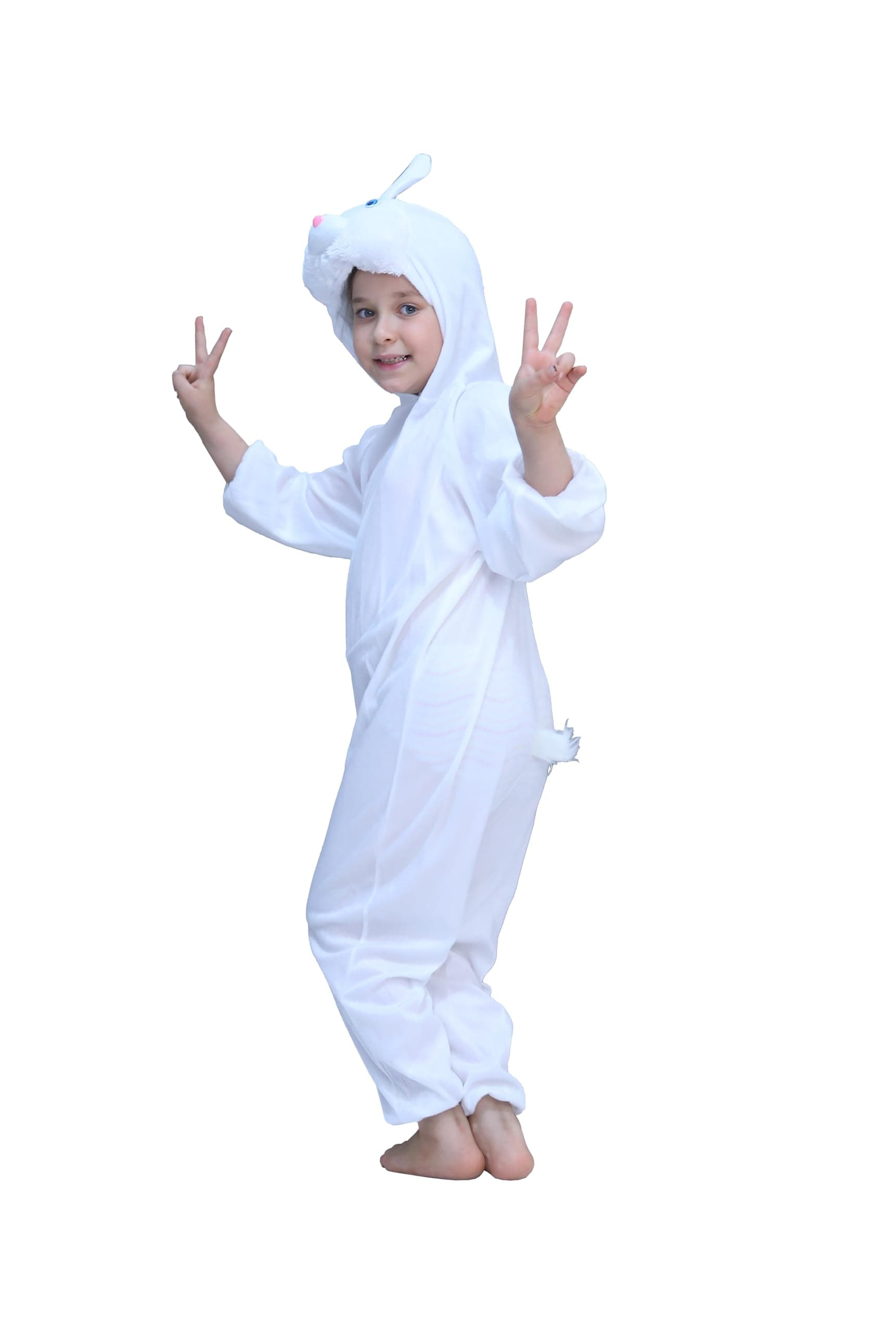 Kids Animal Costume for Boys Girls Unisex Fancy Dress Party Outfit Cosplay (M (For kids 90 CM - 105 CM tall) Rabbit)