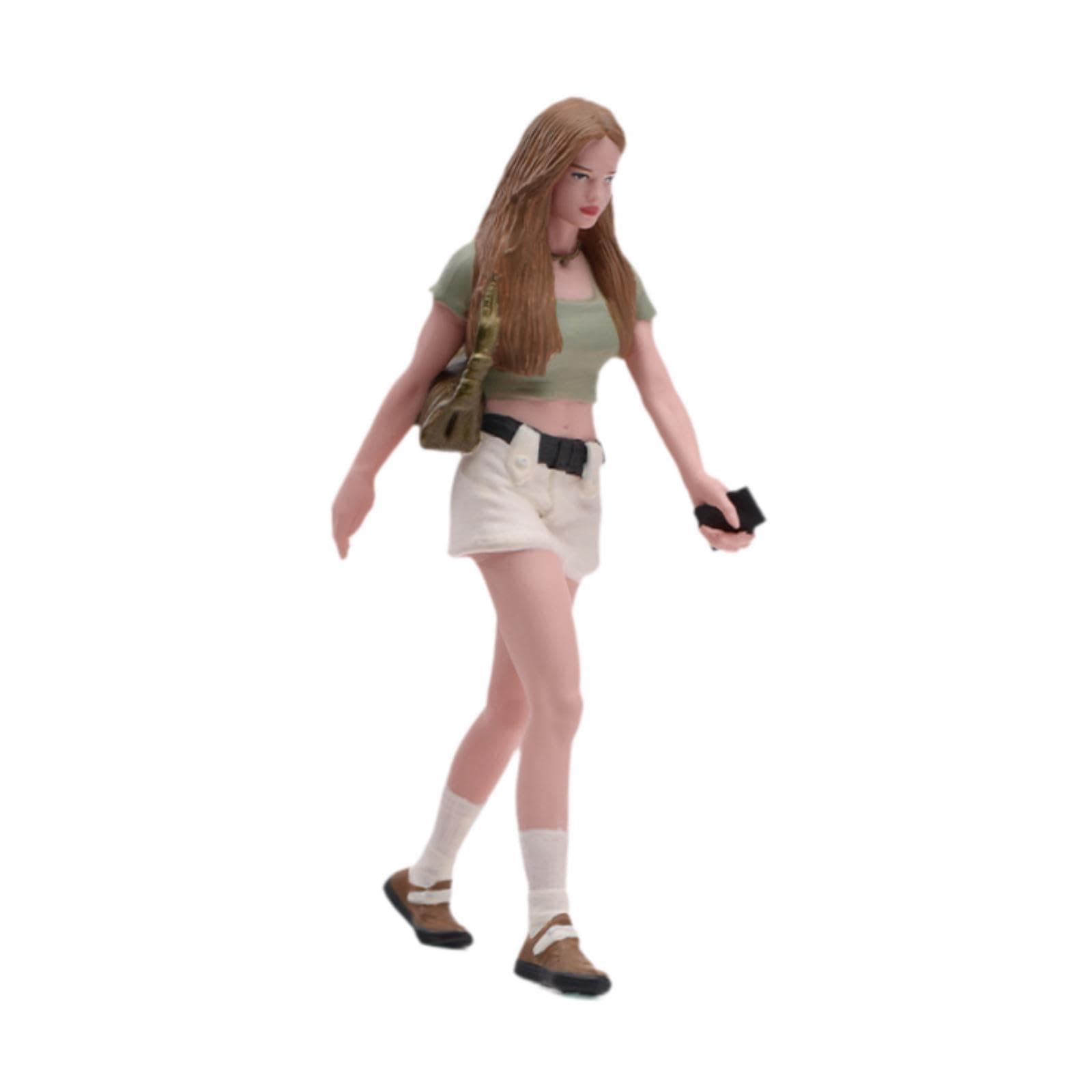 Fiocias 1/24 Scale Resin Figurine Depicting A Young Girl Walking with Long Hair. Detailed Hand-Painted Decoration.