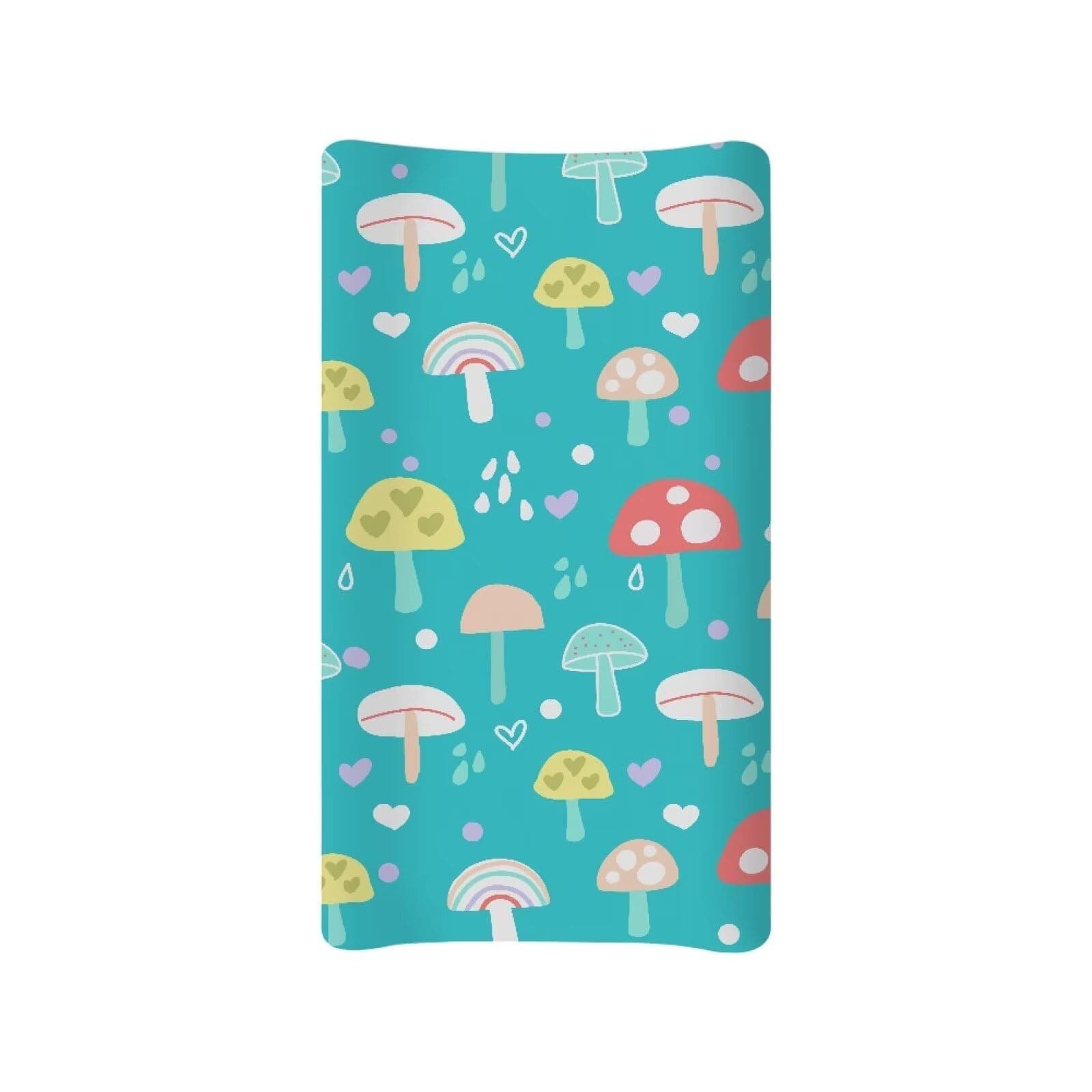 Sellikakes Cartoon Mushroom Changing Pad Cover for Baby Boys Girls Changing Table Pad Covers for Standard Changing Mats Diaper Change Table Sheets Covers Breathable Soft-Blue