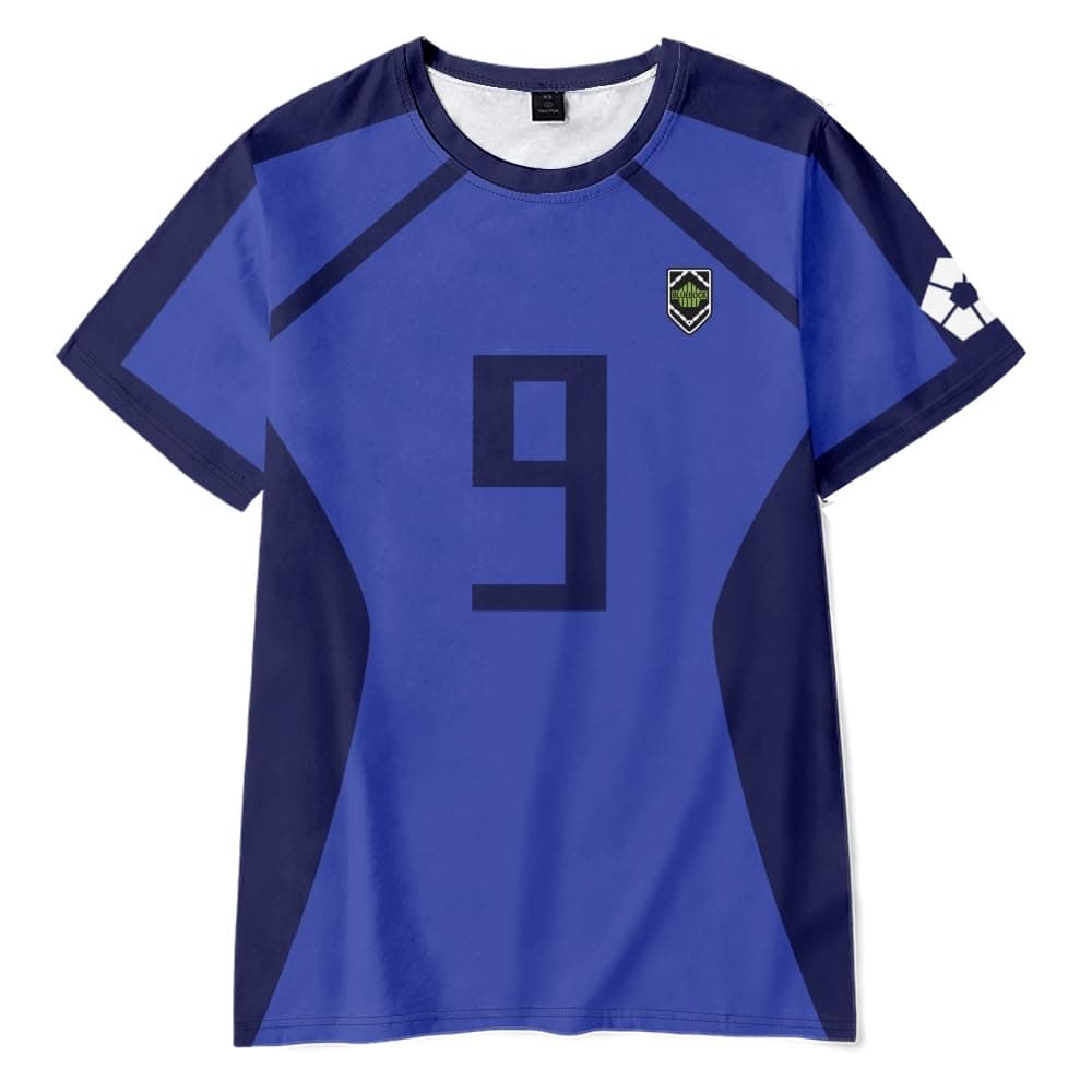 Rin Itoshi T-Shirt Isagi Yoichi T-Shirt Anime Bachira Meguru Tee Shirt Seishiro Nagi T-Shirts, Men Blue Jerseys T-Shirts Round Neck Short Sleeve Sommer Shirts Sports Quick-Drying Tee Shirt
