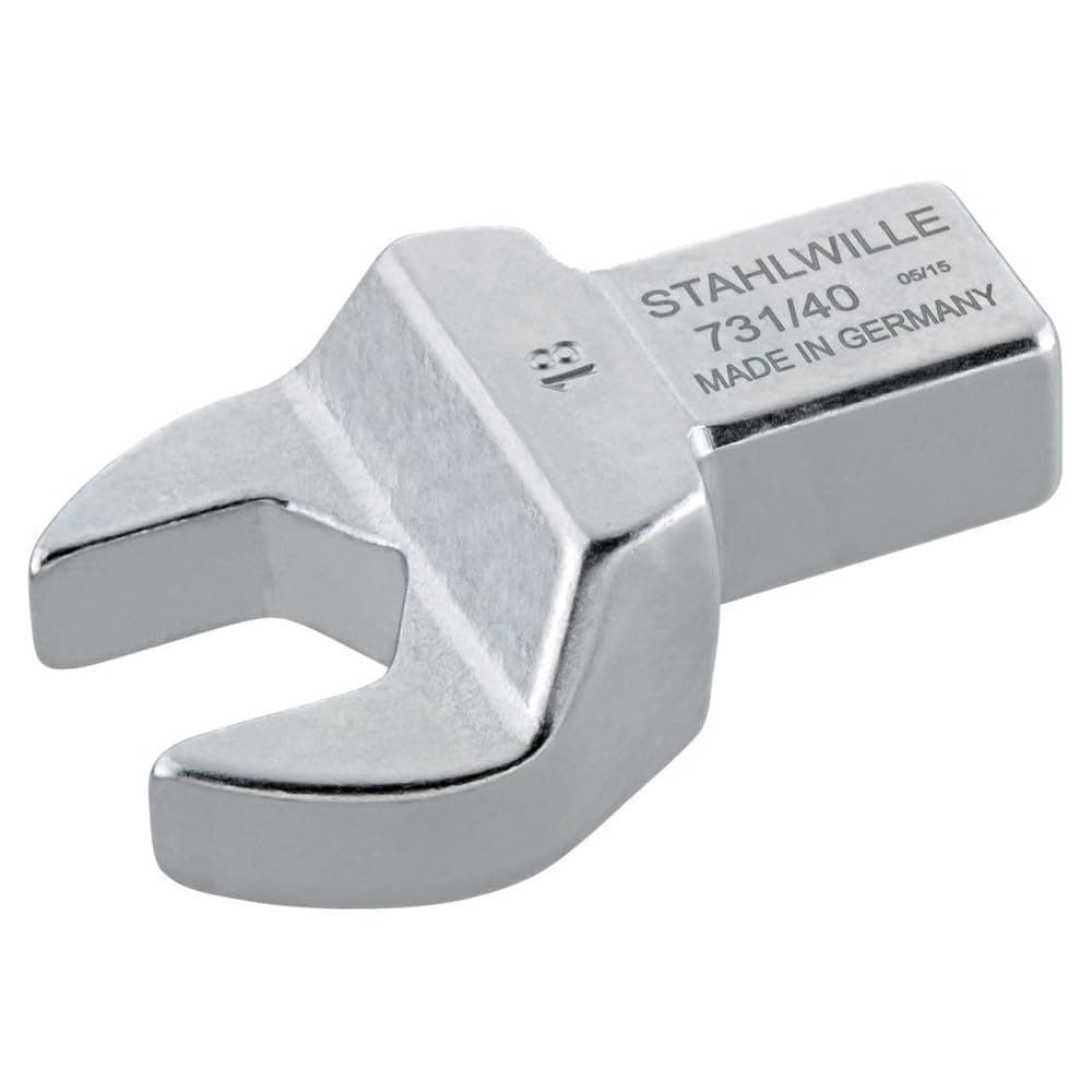 Stahlwille 58214024 731/40 Open-Ended Insert Tool, Size 24mm Wrench Opening, Tool Mount 14x18mm (Inside Square), Metric, Chrome Plated Finish, Made in Germany