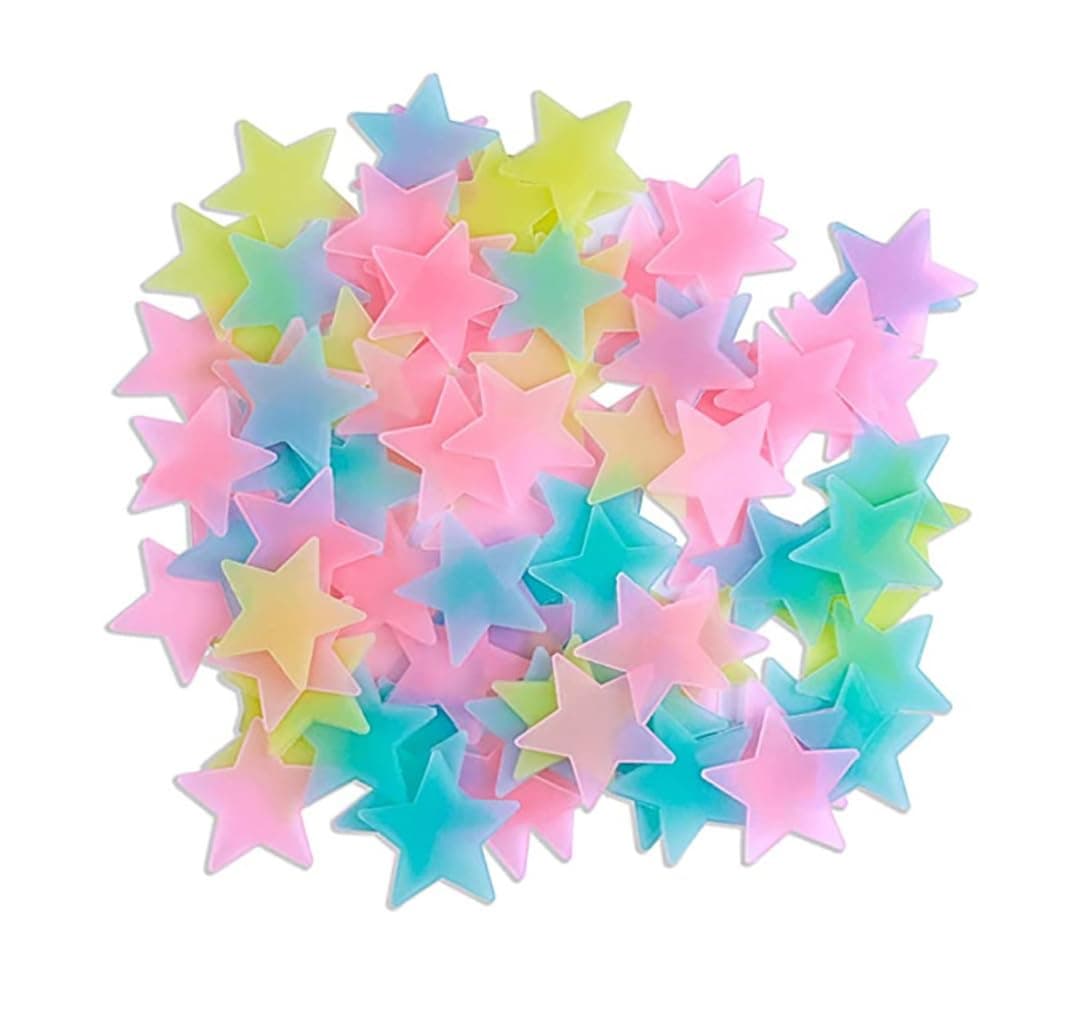 300 Pcs Glow in The Dark Star Stickers,Realistic 3D Luminous Stars Wall Stickers,for Ceiling Walls Kids Baby Girl Boy Bedroom Living Room Decoration