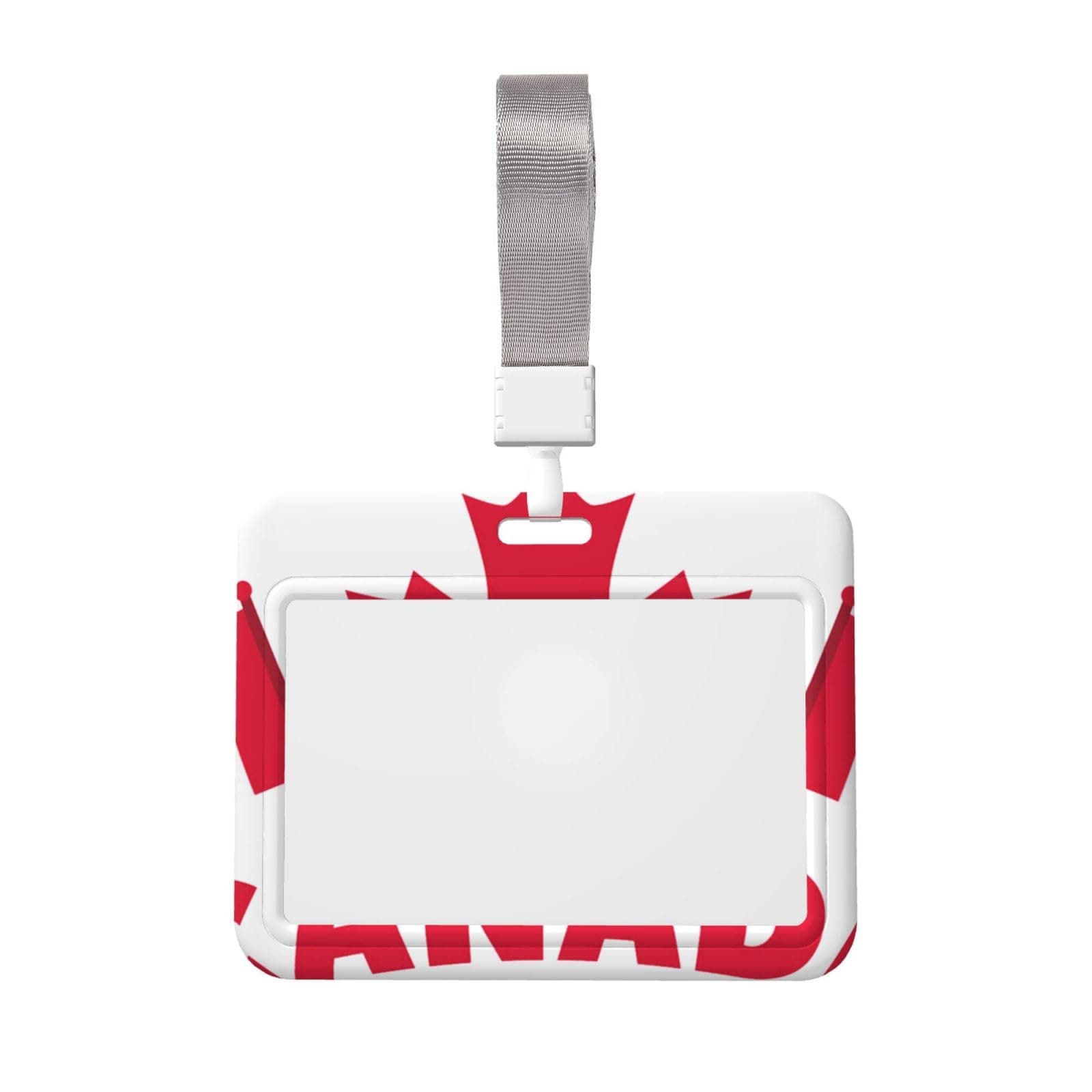Canada Day Flags Abs Hard Vertical Plastic Card Sleeve with Transparent Window, Suitable for Id Card, Credit Card, Key Card, Driver's License and Pass