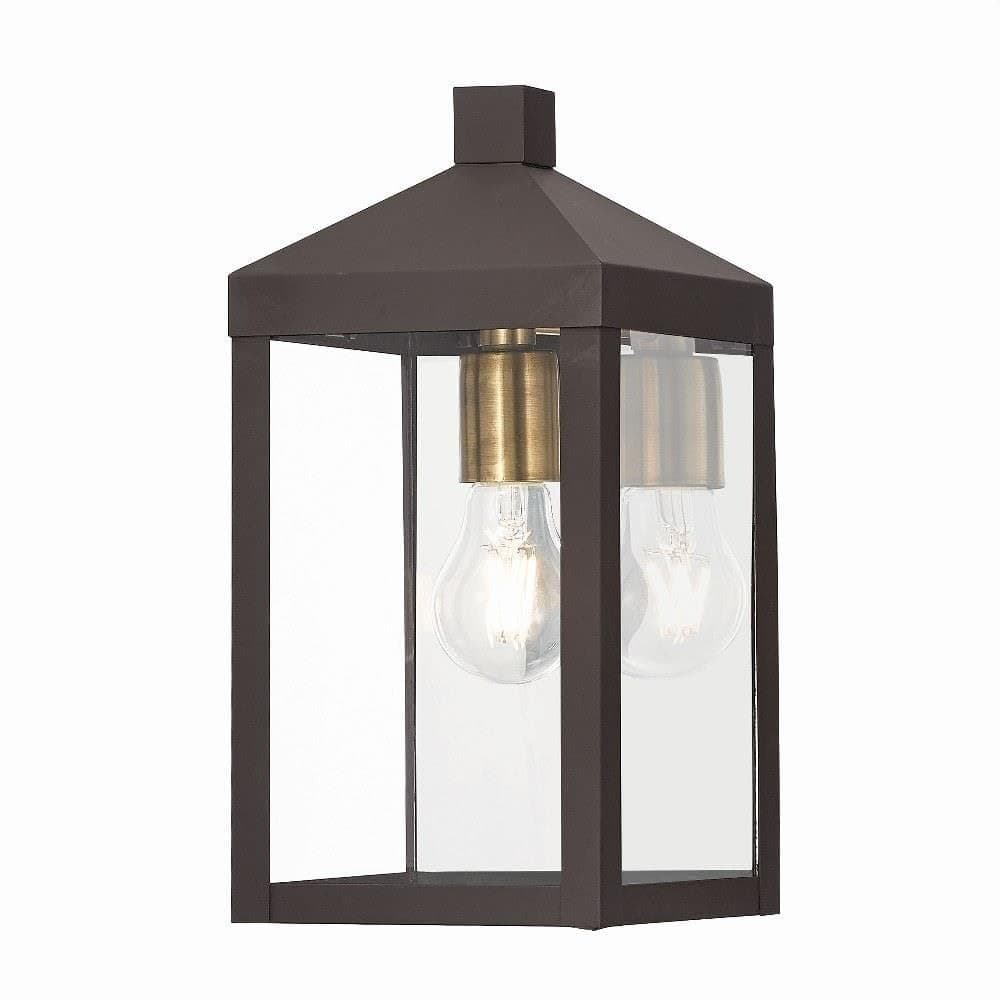 Livex Lighting 20582-07 Nyack - 1 Light Outdoor Wall Lantern, Bronze Finish with Clear Glass