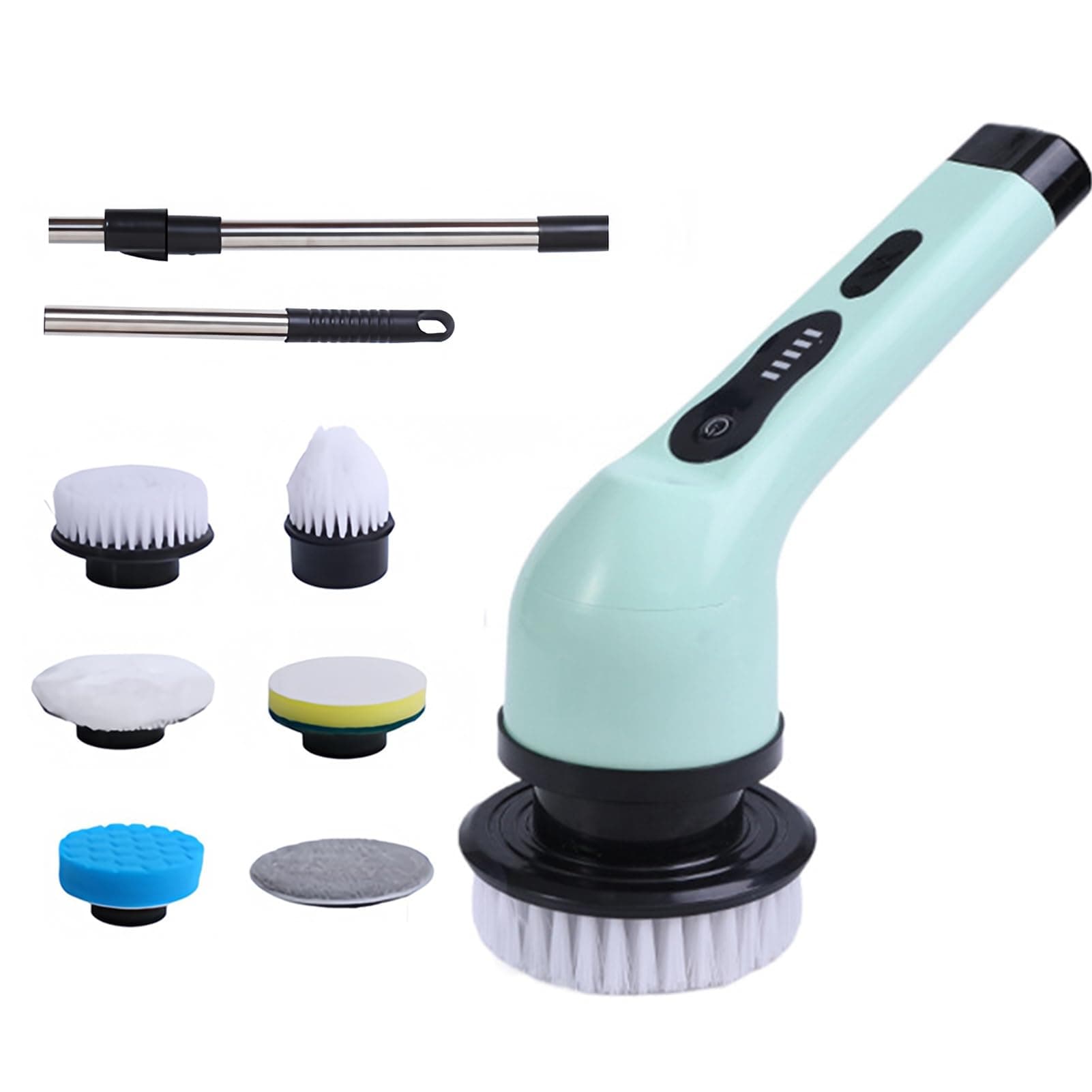 Electric Spin Scrubber BORTT Cordless Electric Spin Scrubber 6 Replacement ing Heads IPX6 Waterproof Dual Speed Shower ing Brush with Extension Arm for Bathroom Bathtub Grout Tile Floor