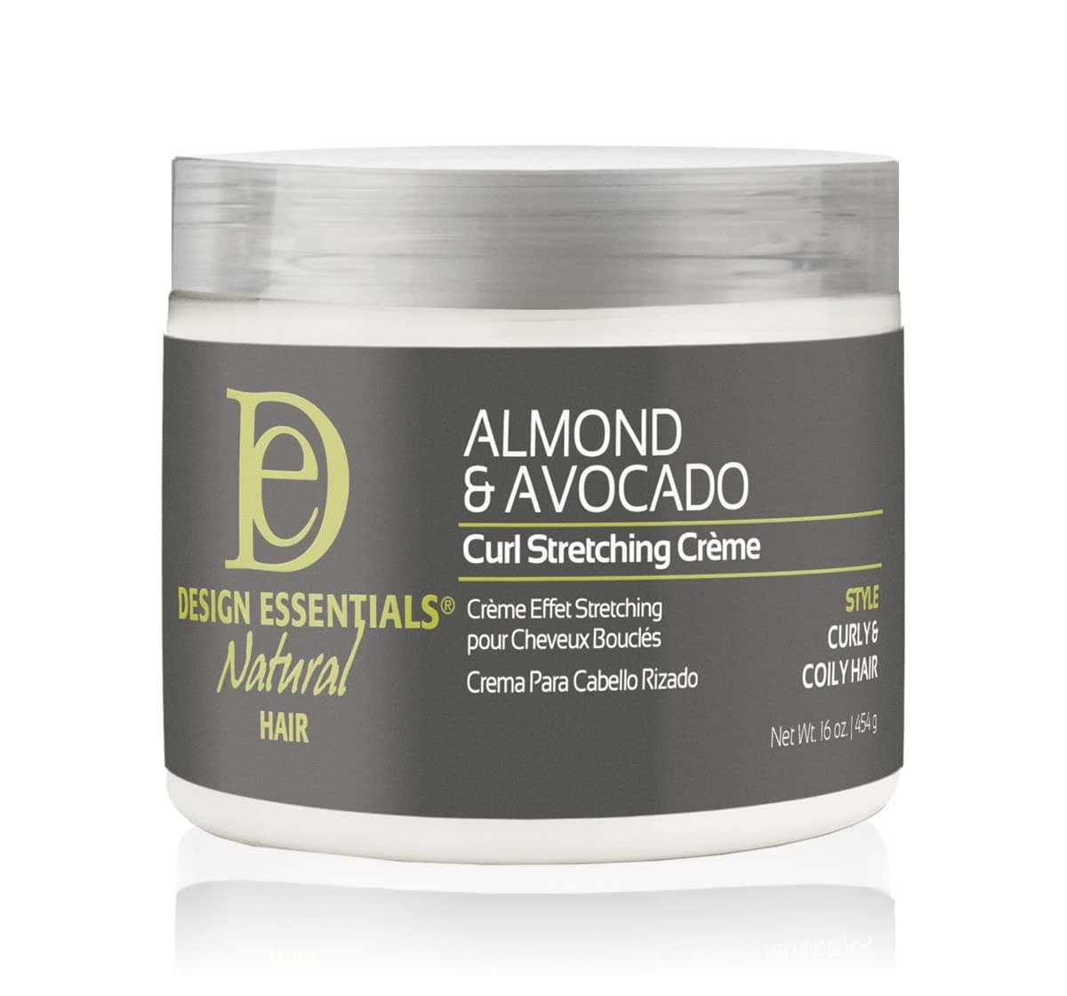 Design Essentials Natural Curl Stretching Crème to Elongate, Define, Smooth Medium to Course Natural Hair Textures-Almond & Avocado Collection, 16oz.