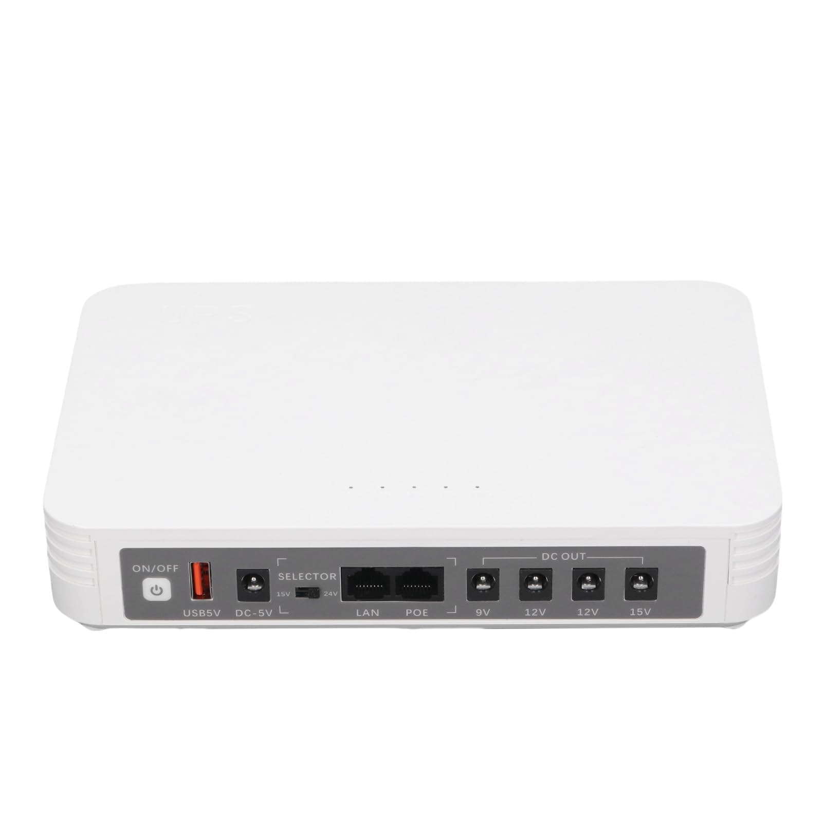 WALFRONT Uninterruptible Power Supply Backup Battery UPS Mini Router 8000mAh English Voice Prompt DC 5V 9V 12V POE 15V 24V USB 2A Output for Modem Large Capacity Continuous Backup Power (EU Plug)