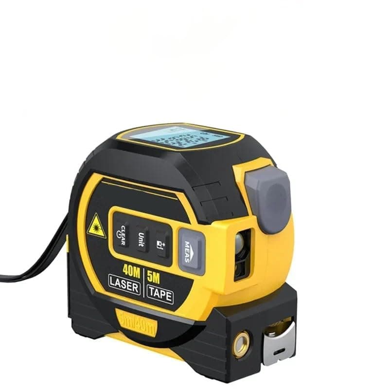 Almighty Ruler,3-in-1 Infrared Laser Tape Measuring,The Almighty Ruler,Digital Tape Measure with Laser,Laser Rangefinder with LED Display,Laser Measuring Tool(Yellow)