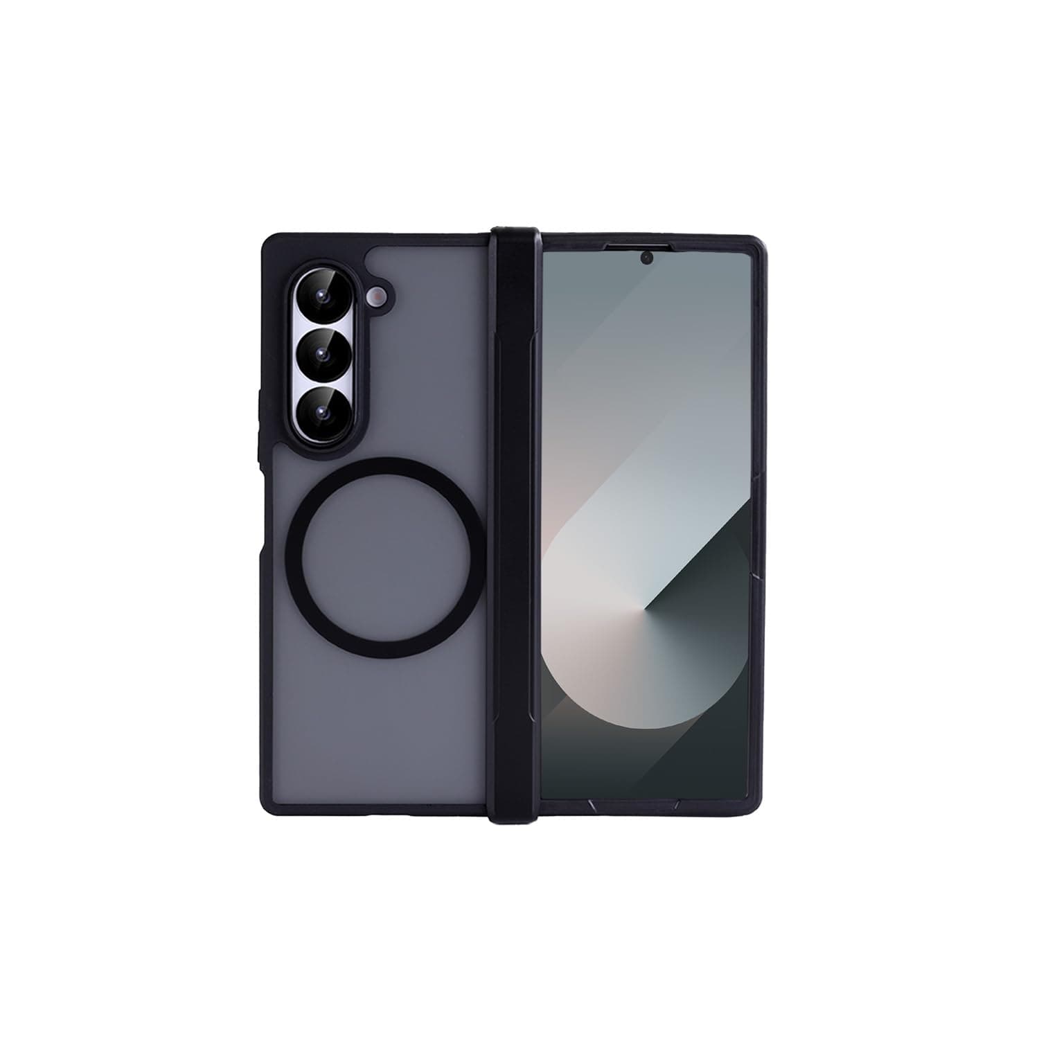 ioiFour Magnetic Case for Samsung Galaxy Z Fold 6 with Hinge Protection, Simple Premium Lightweight Matte Black Hard Case (Matte Black)
