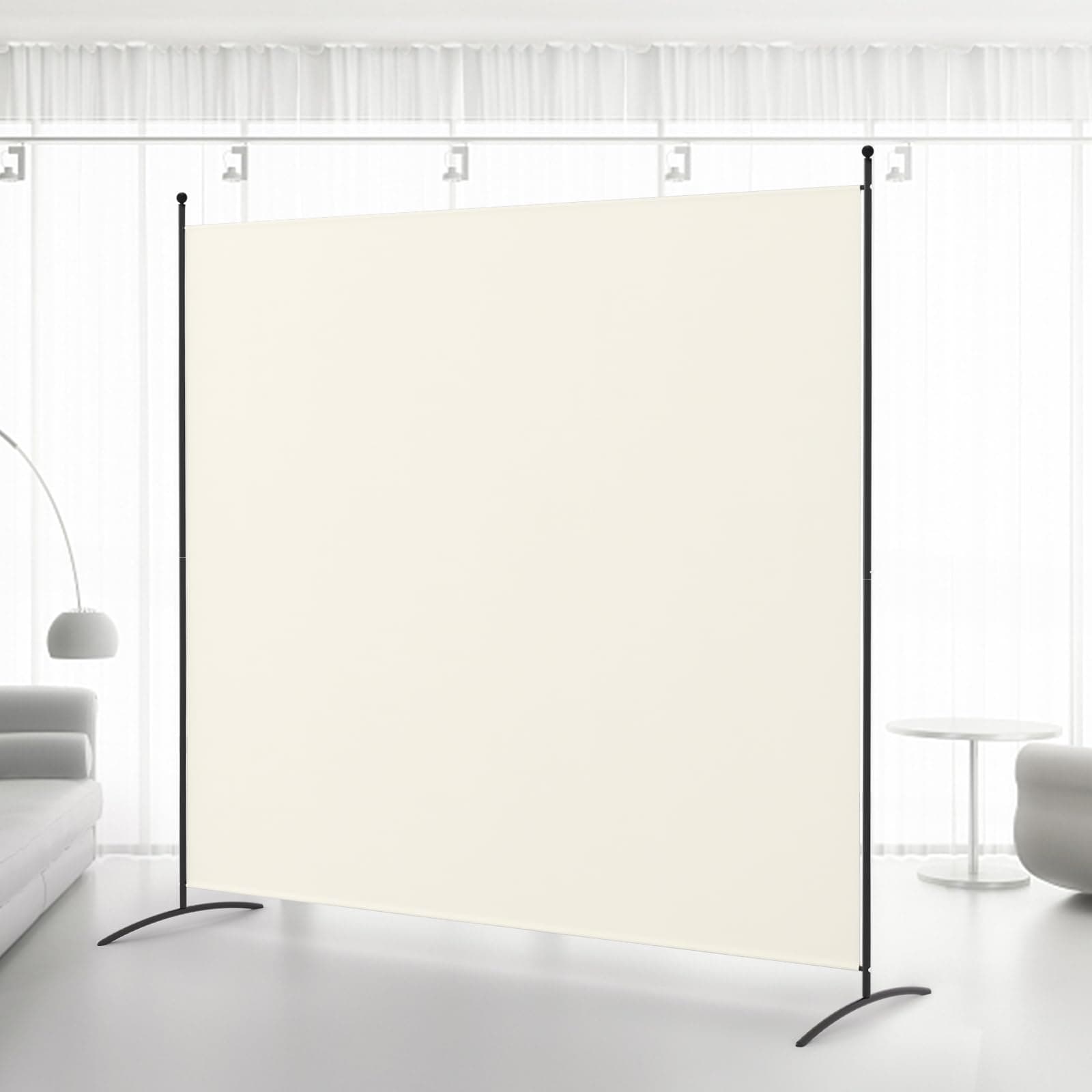 Kokorona 8 Panel Room Divider, 6FT Tall Folding Privacy Screen Wall Dividers, Portable Privacy Screen Freestanding Room Divider for Room Separation, Included - Cover Strips, Black, 170''W x 70''H