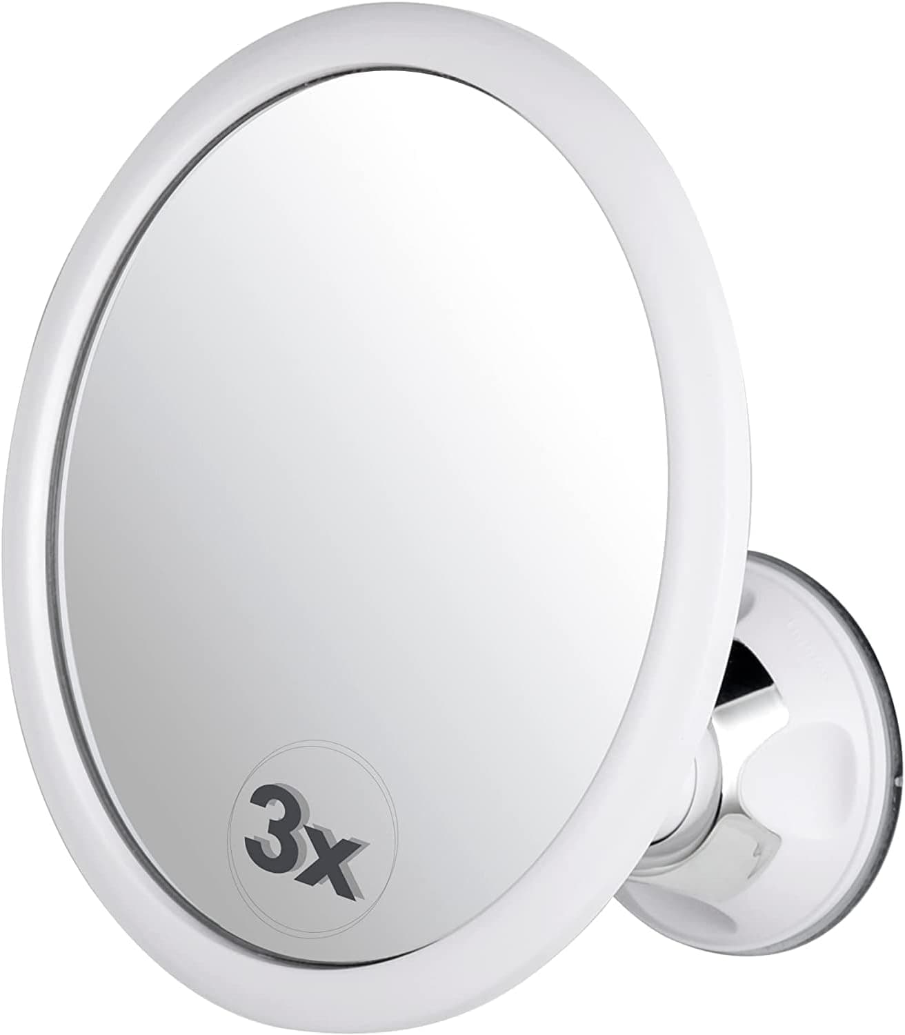 MIRRORVANA 3X Magnifying Shower Mirror for Fogless Shaving, 6.7" (White)