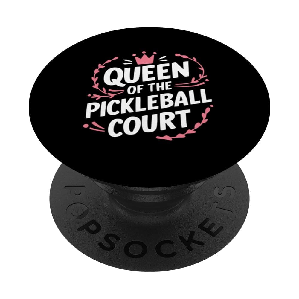 Queen Of The Pickleball Court Paddleball Lover Player Coach PopSockets Adhesive PopGrip